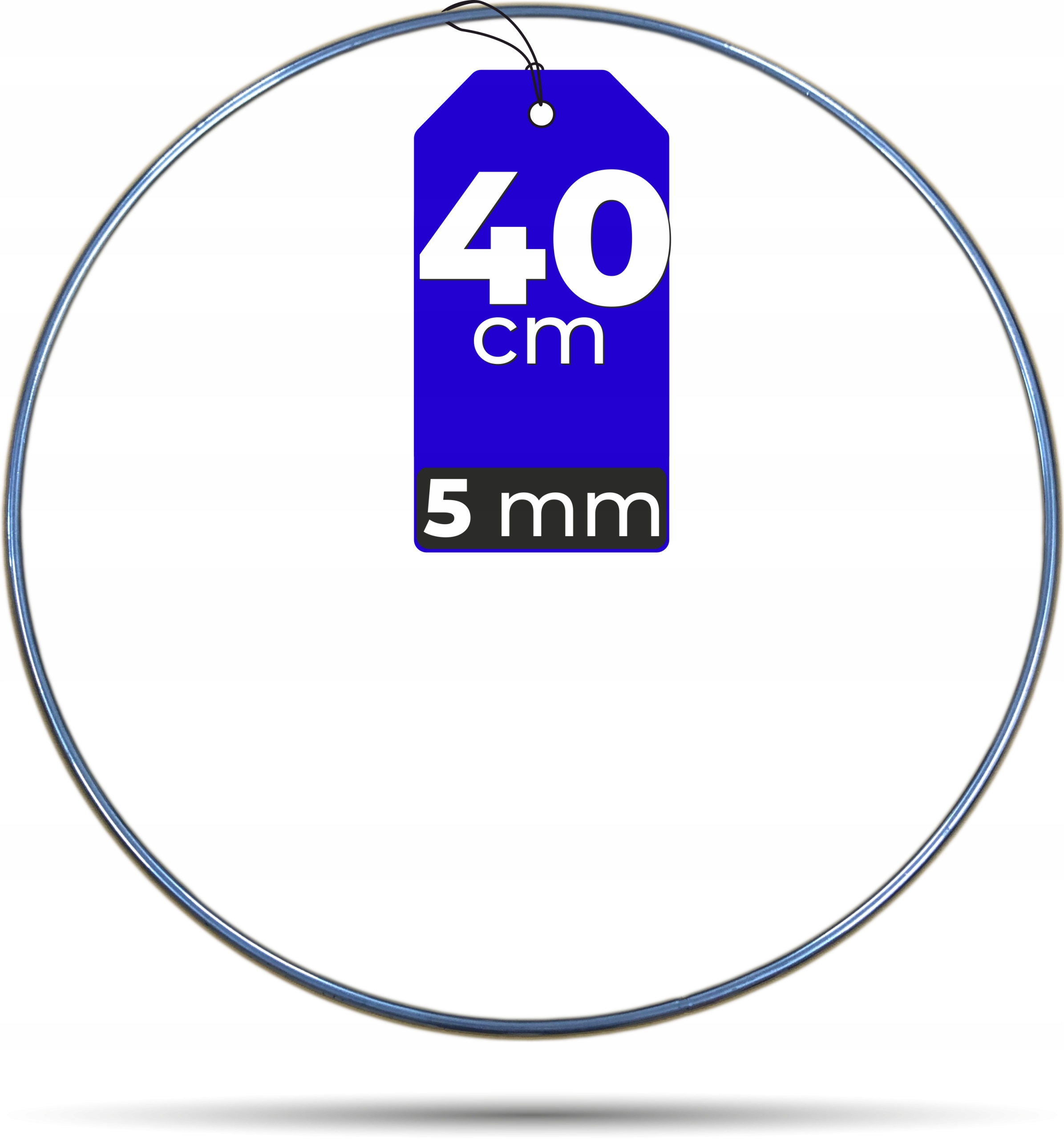 Srebrna Obręcz 40 cm 5 mm Wytrzymała do makram