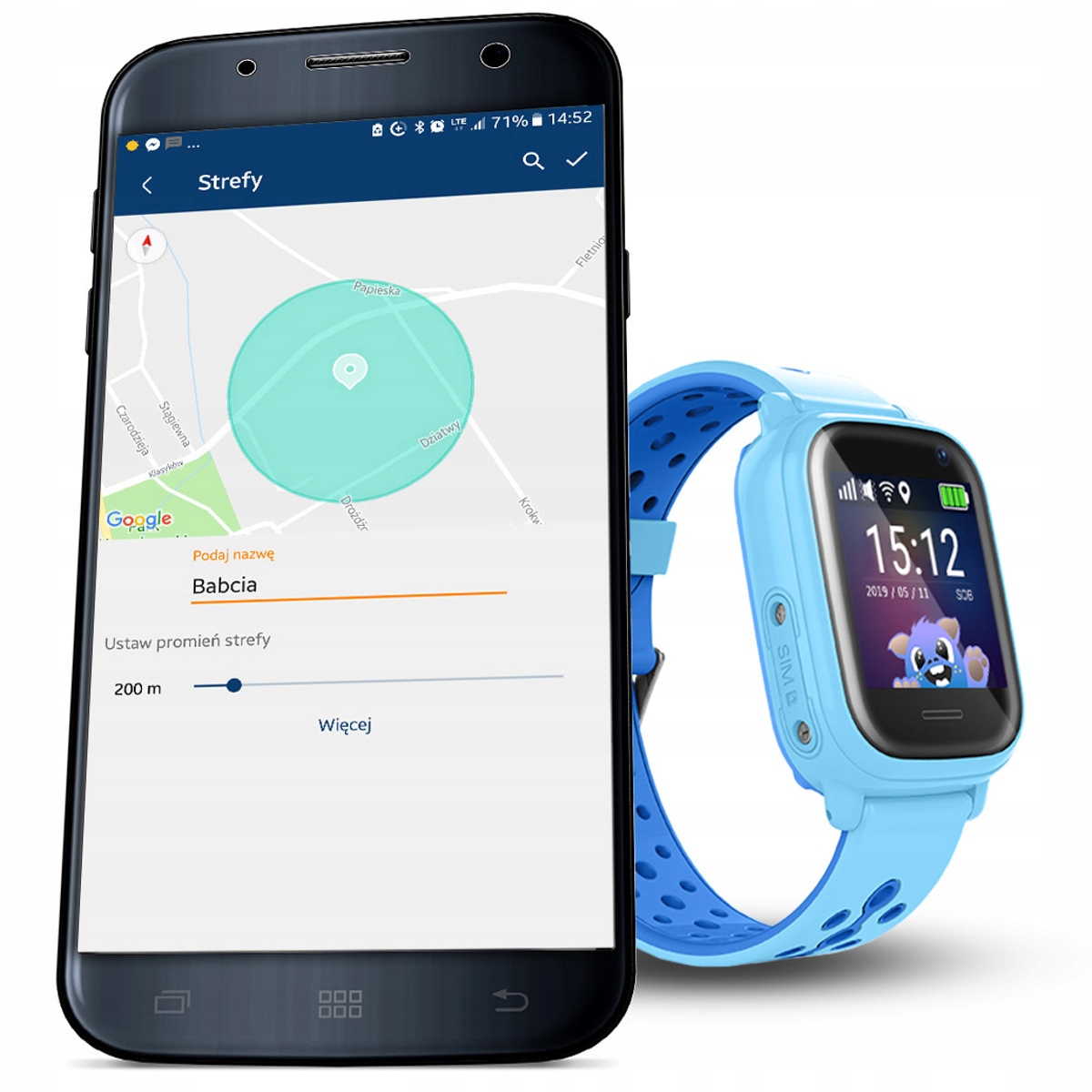 Prezent Dla Dziecka Smartwatch GPS: CALMEAN NEMO2 Komunikacja sieć GSM Wi-Fi