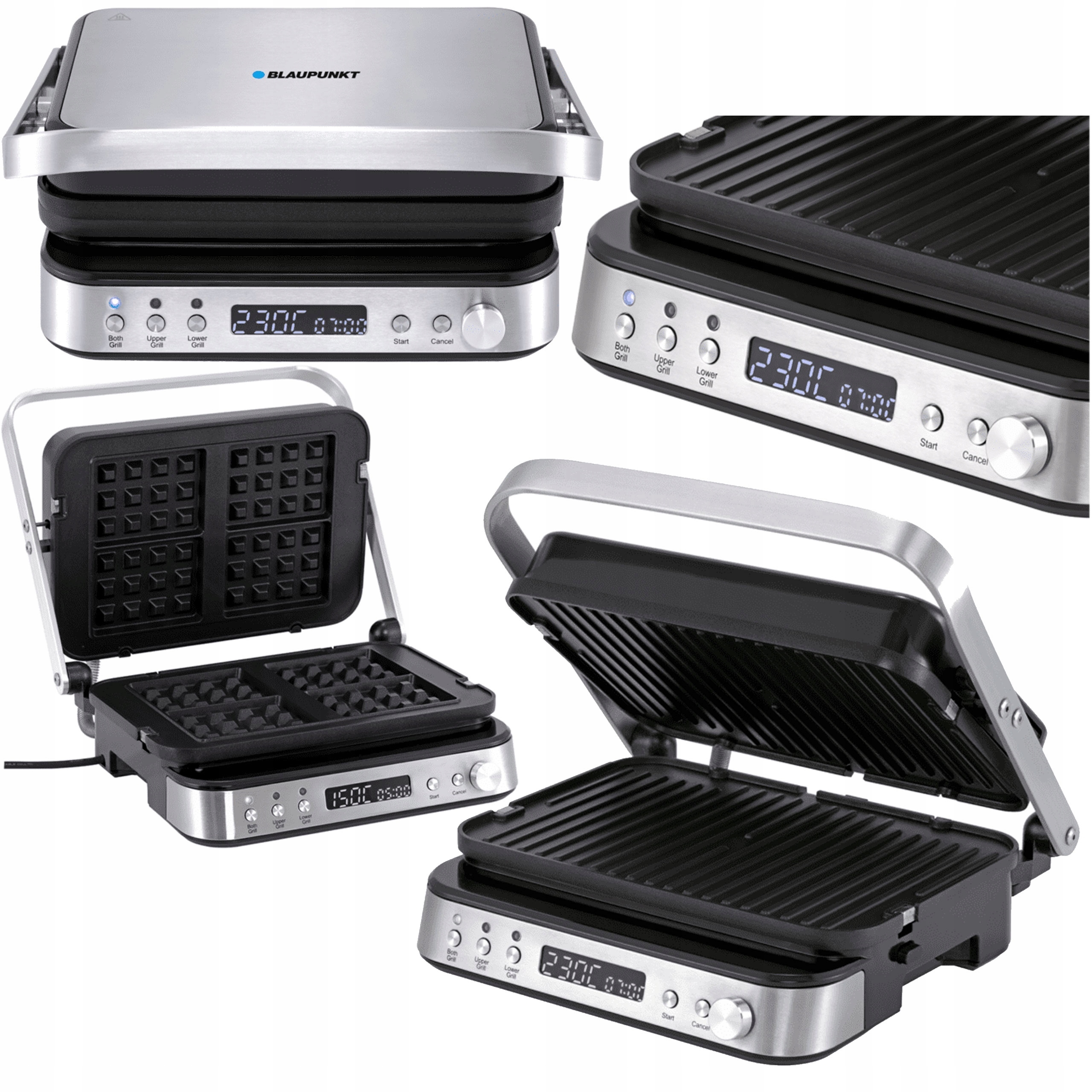 GRILL ELEKTRYCZNY + GOFROWNICA 2000W BLAUPUNKT