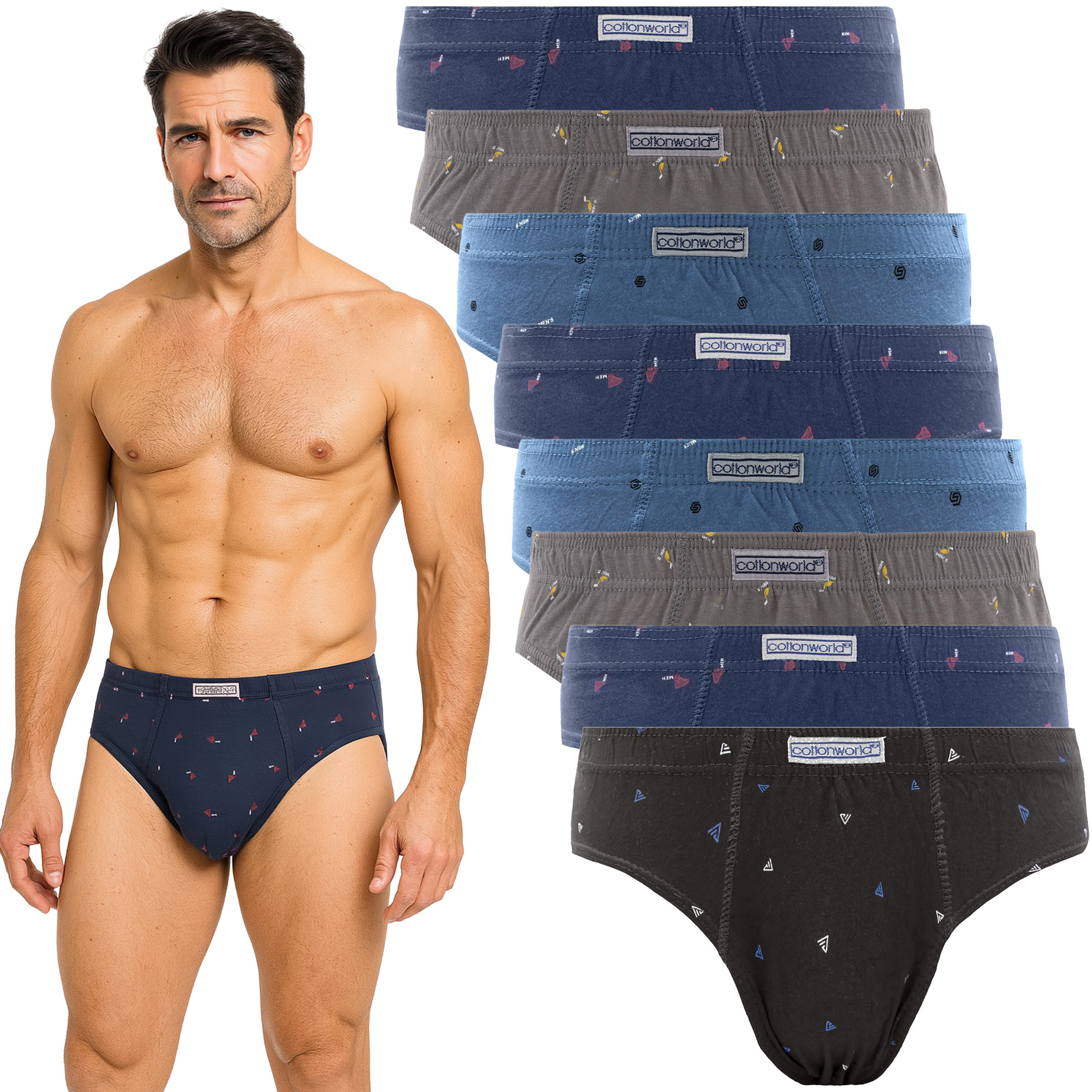 8PAK Slipy Bawełniane Męskie Bawełna 100% Rozmiar 6XL