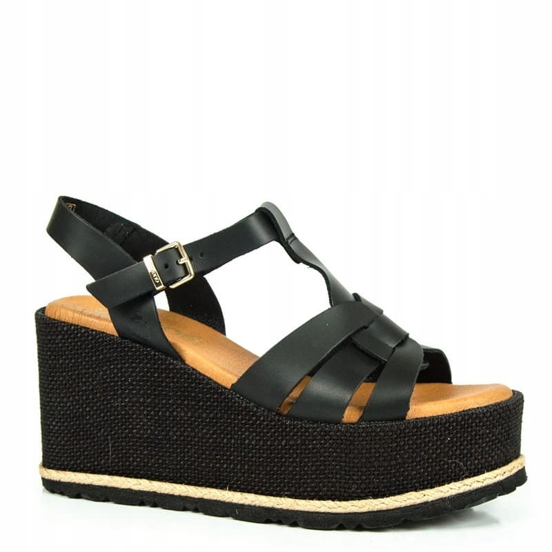 Dámské sandály na klínku Yokono Lanzarote-002 černé 41, černá