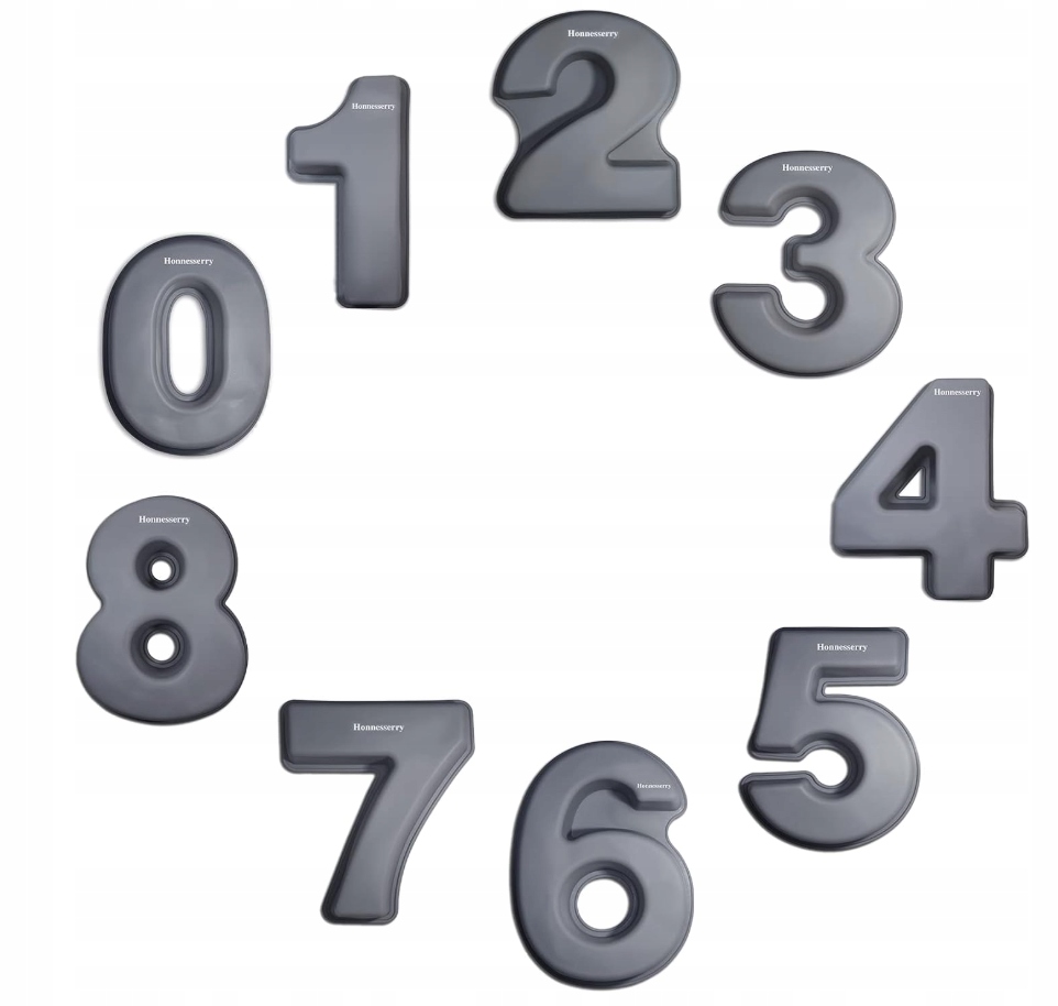 Levně Silikonové formičky pro pečení narozeninových čísel 0-8 Honnesserry