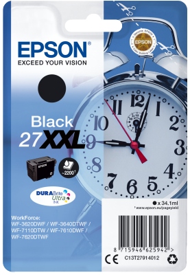 Epson Singlepack Black 27XXL DURABrite Ultra Ink C13T27914012