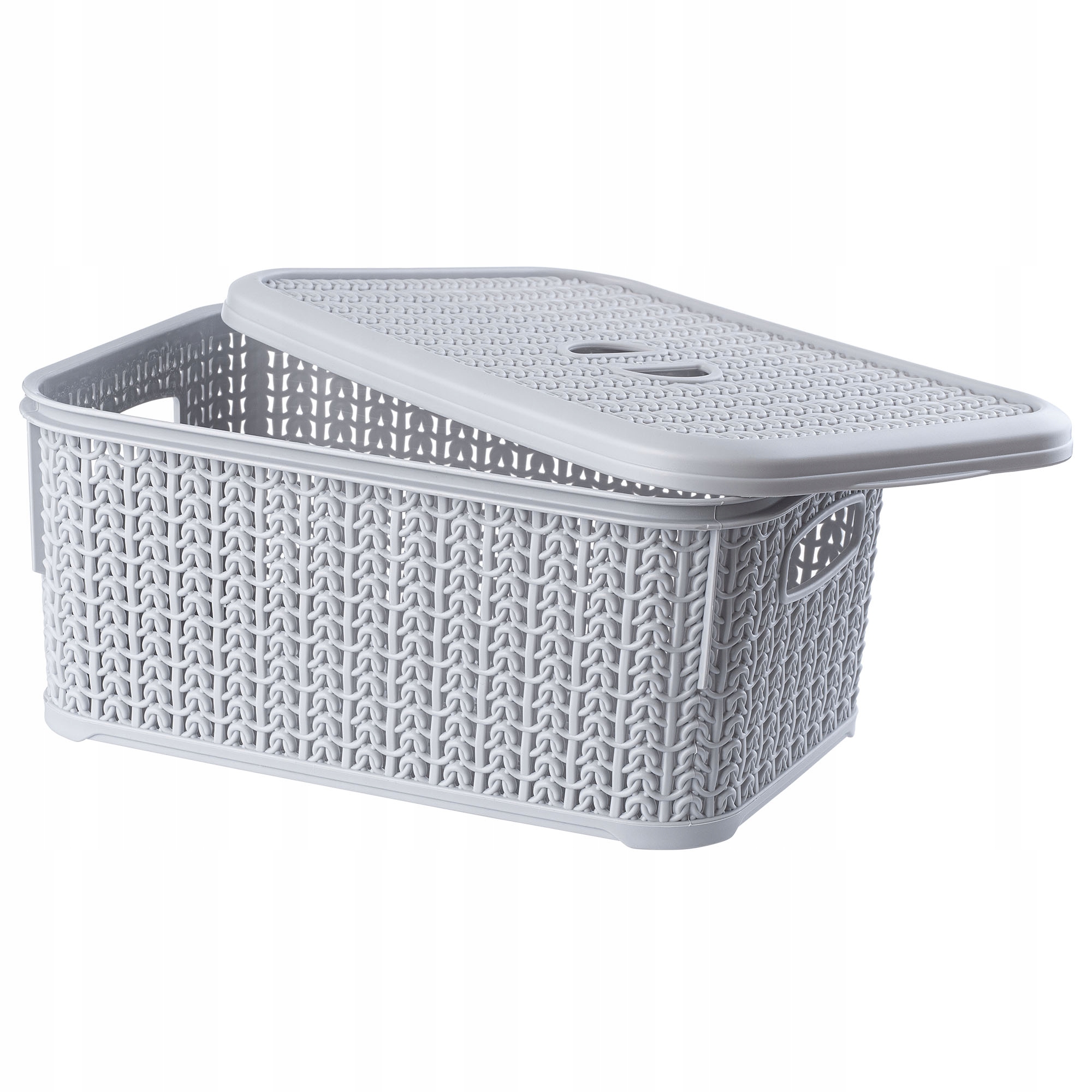 KOSZYK POJEMNIK Z POKRYWKĄ KOSZYCZEK SZARY 6L Marka Kadax