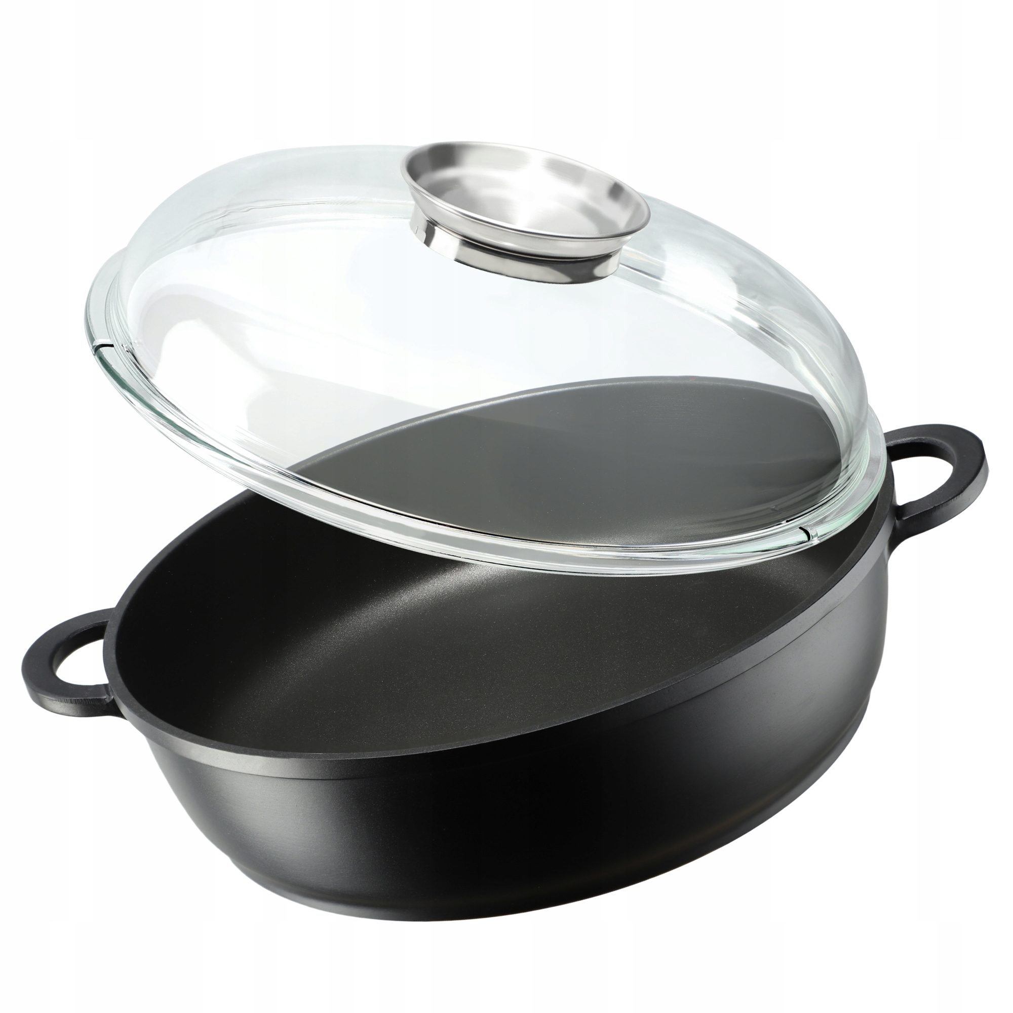 

Patelnia 28cm Głęboka Garnek Indukcja Gaz Pokrywka