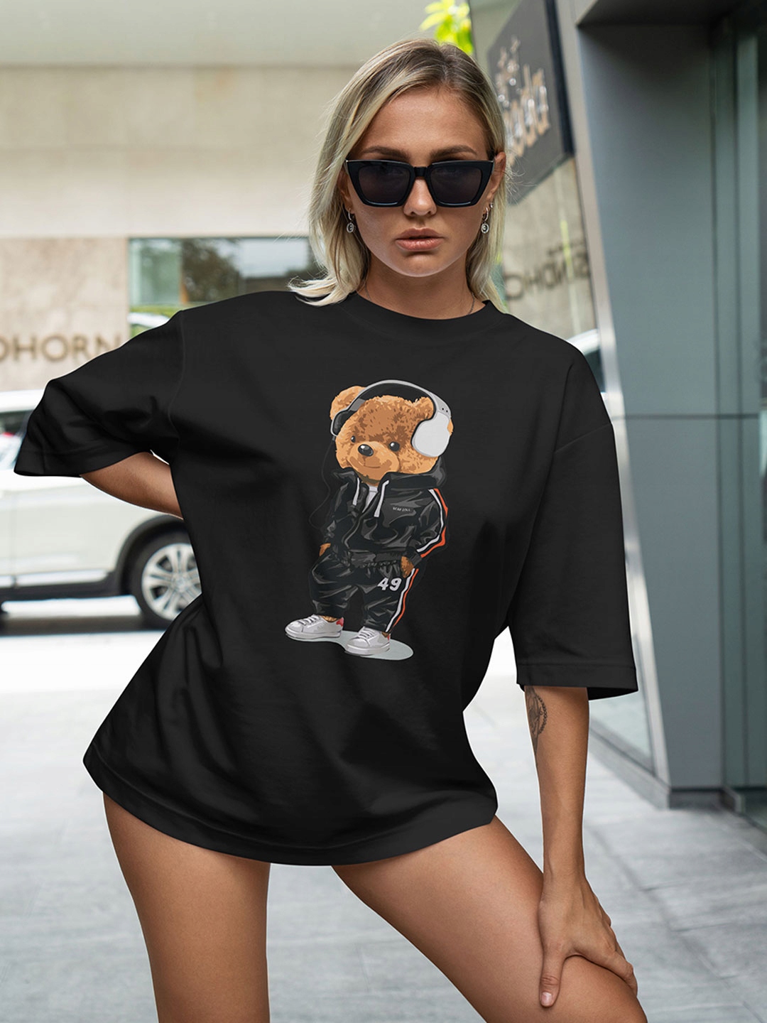 T-SHIRT OVERSIZE LUŹNA KOSZULKA MIŚ TEDDY BASIC LUŹNA XXXL SUKIENKA JAKOŚĆ Wzór dominujący print (nadruk)