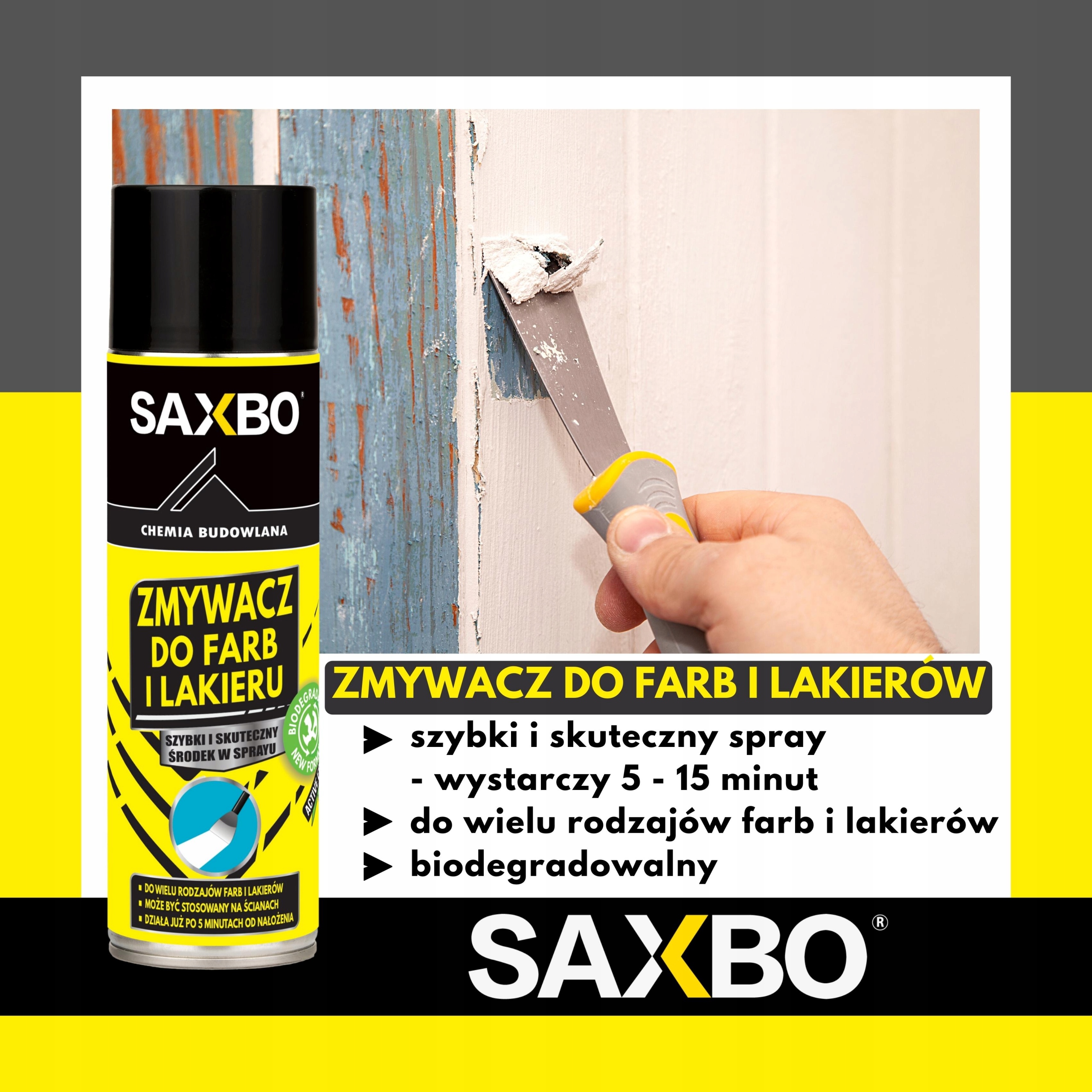 Zmywacz do farb i lakierów w sprayu - SZYBKI Zastosowanie uniwersalne