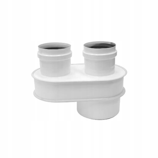 Red Baks rozdzielacz kominowy biały 60/100 2x80 SX-RED60/100AR2X80B