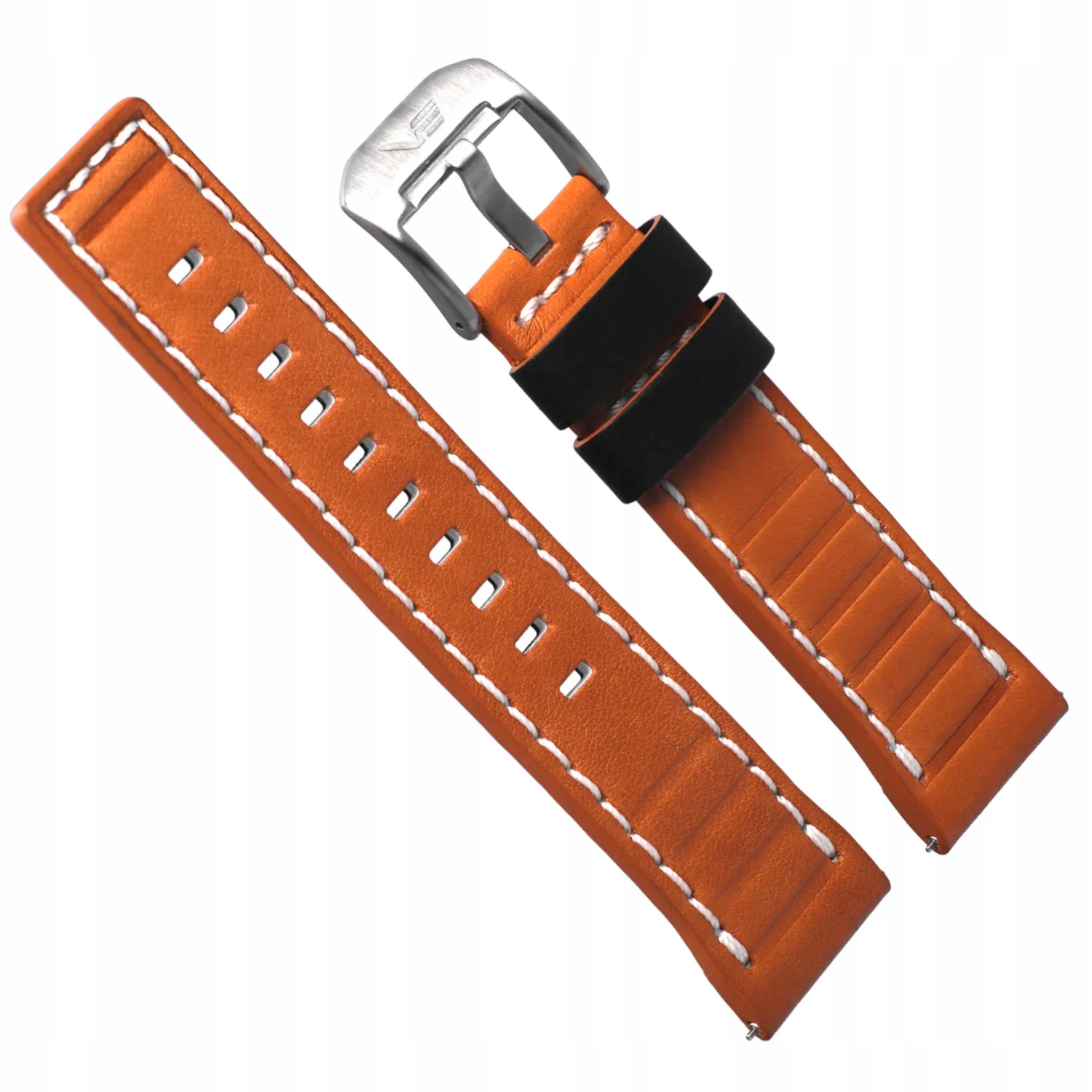Pásek k hodinkám Vostok Europe 24 mm Řemínek Systema Kůže (A722) krémový s