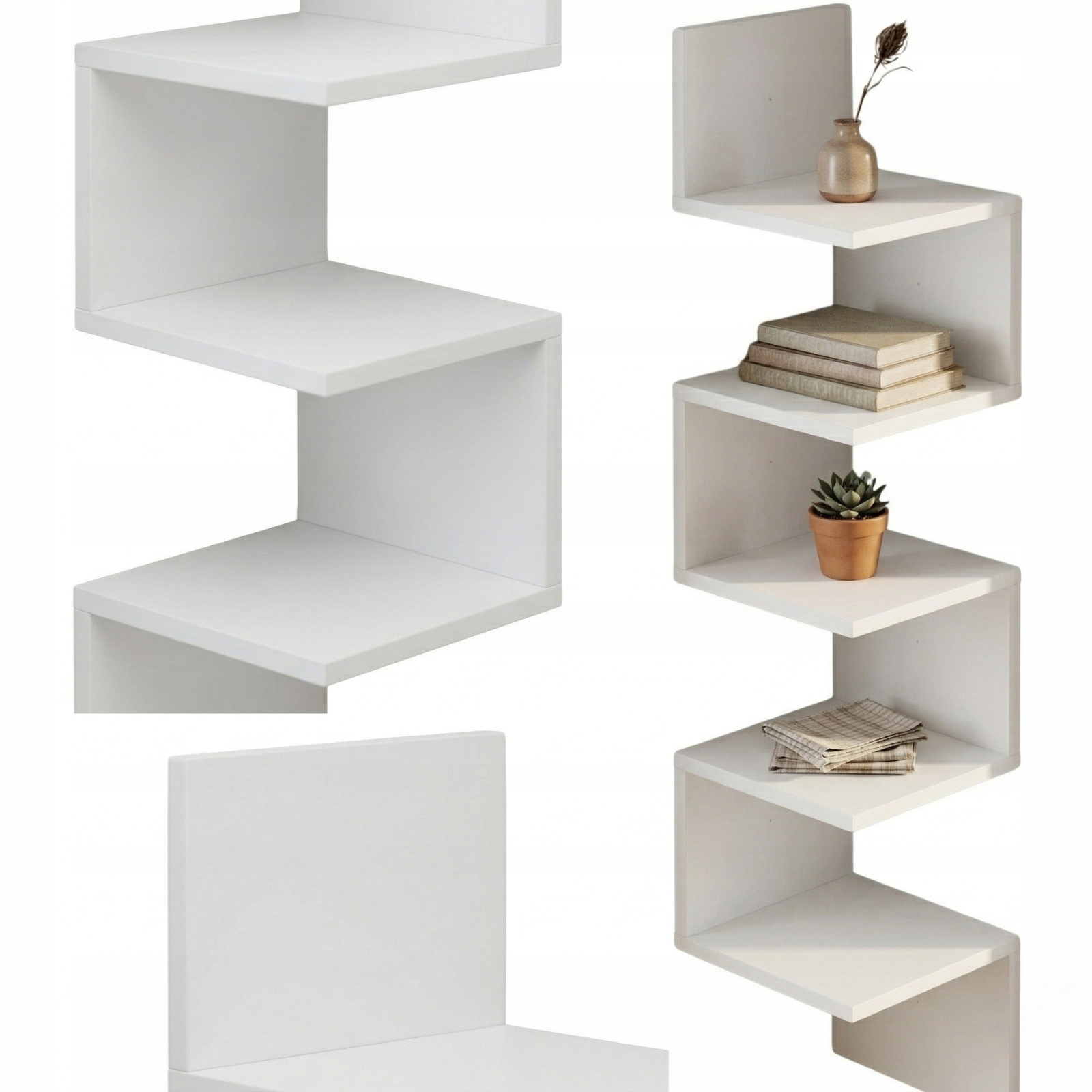 Regał Ścienny Mdf Biały 22X119CM Do Montażu Na Ścianie Na Książki Do Salonu