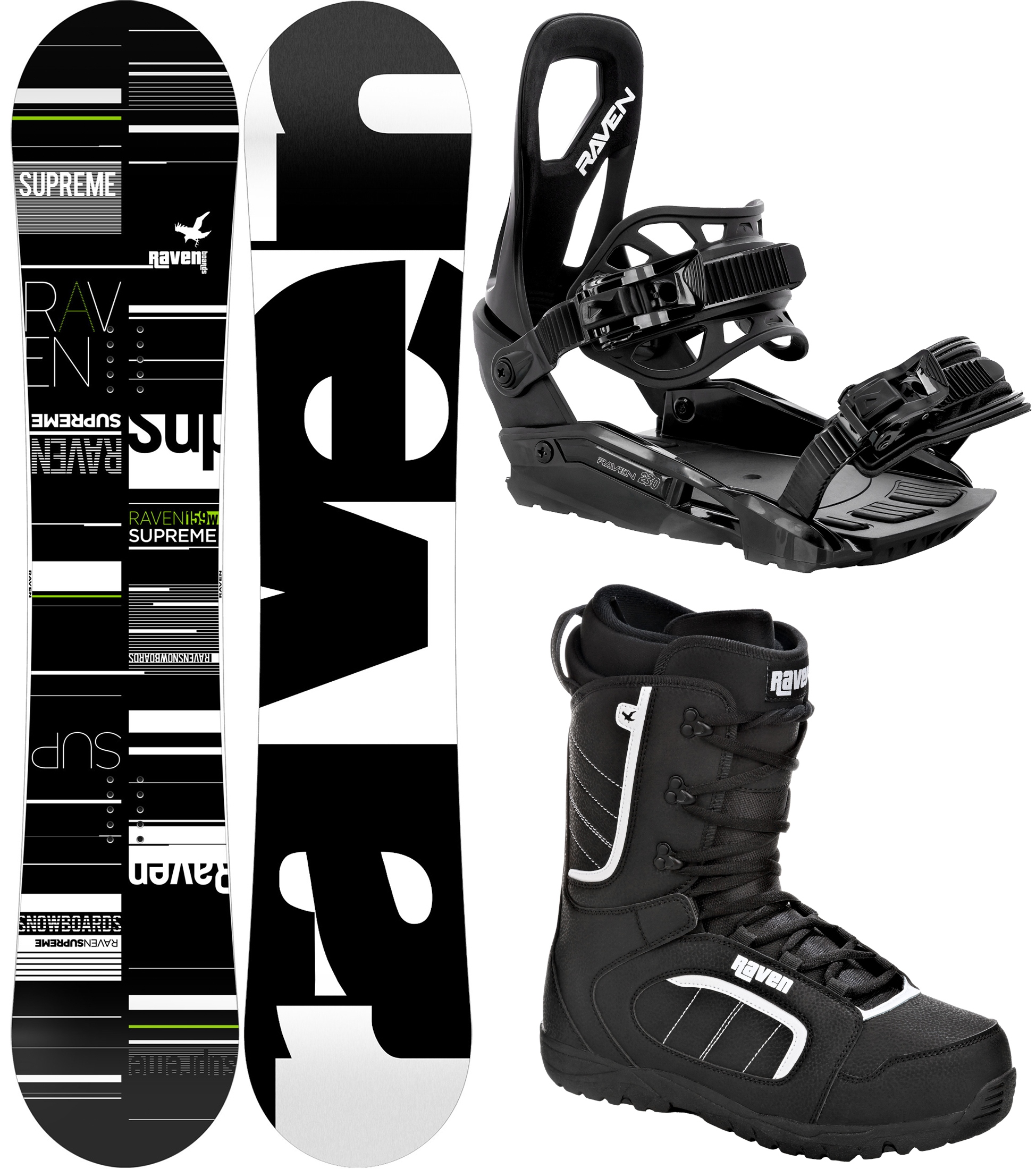 Snowboard Raven Supreme Green 154cm wiązania S230 buty Target