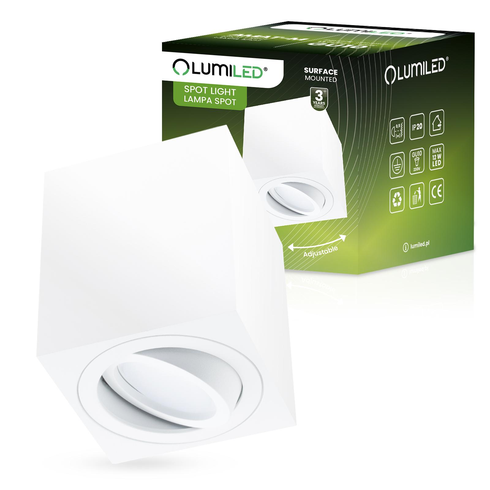 Oprawa Halogenowa Sufitowa Tuba LED GU10 Ruchoma Spot Lampa Natynk BIAŁA