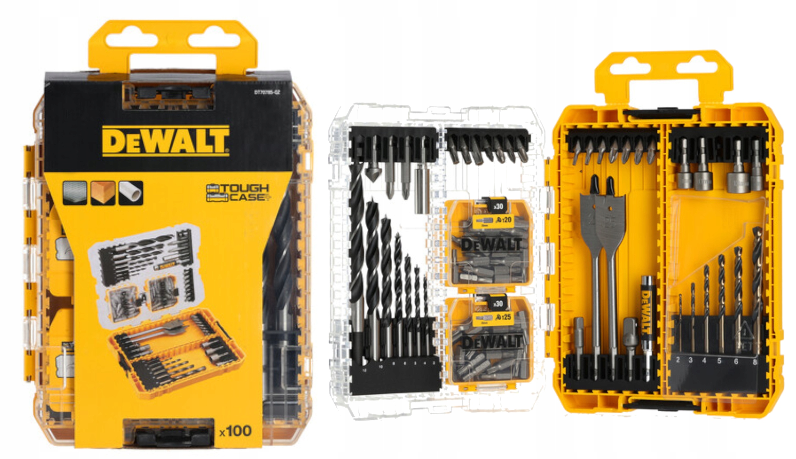 Zestaw 100 wierteł końcówek akcesoria wiertarek i wkrętarek DeWalt DT70785
