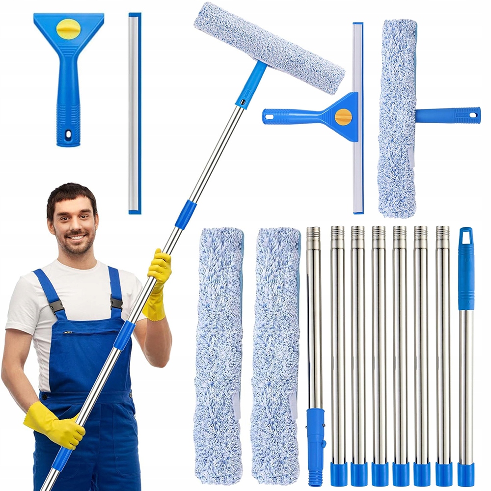 Szczotka Teleskopowa Do Paneli Słonecznych I Okien Z Skrobakiem 2W1 Mop 3M