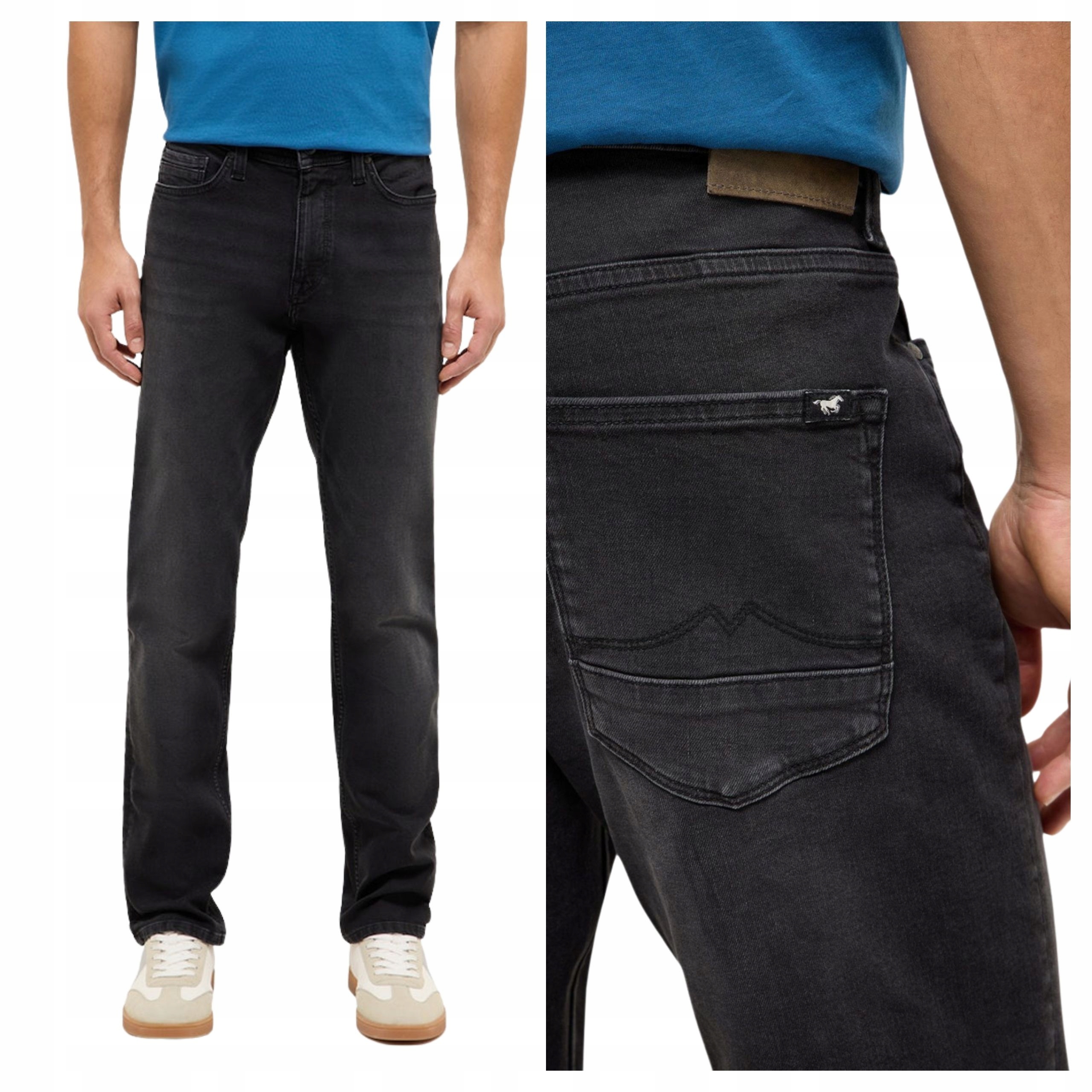 Pánské kalhoty Mustang Vegas Slim Fit Jeans Denim Black Přiléhavé W34 L30