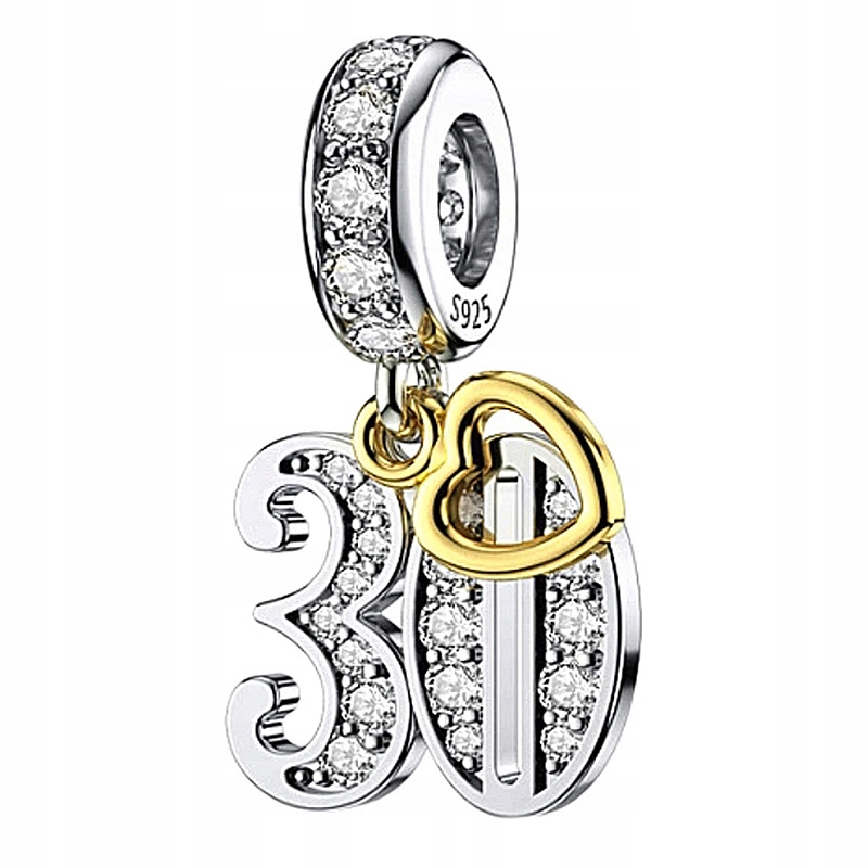 Stříbrný Přívěsek Korálek Charms Dámský ryzost 925 30. Narozeniny Krabička