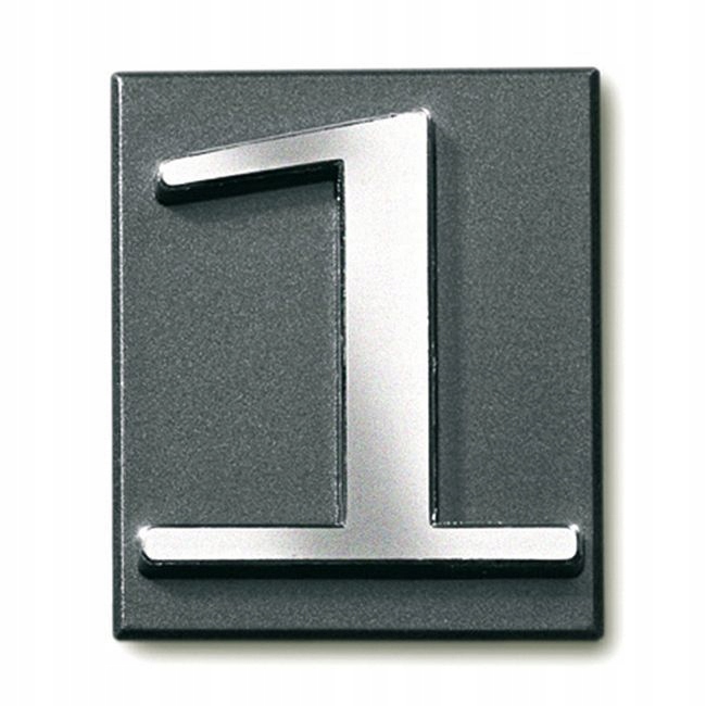 Cyfra 1 samoprzylepna z PCV 4 x 4,7 cm grafitowa Marka Cligo