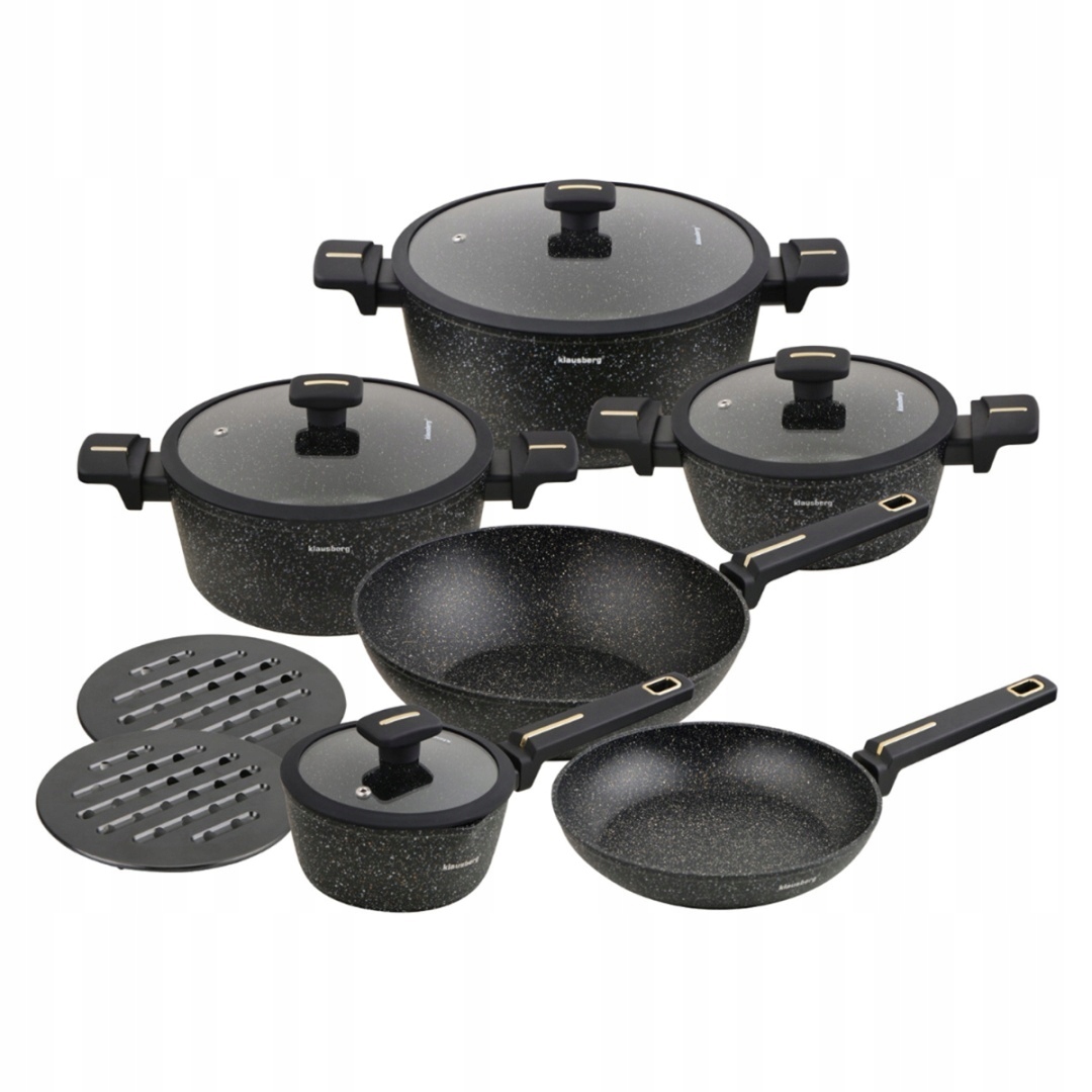 Sada 12 Kusů Mramorových Hrnců Klausberg KB-7968