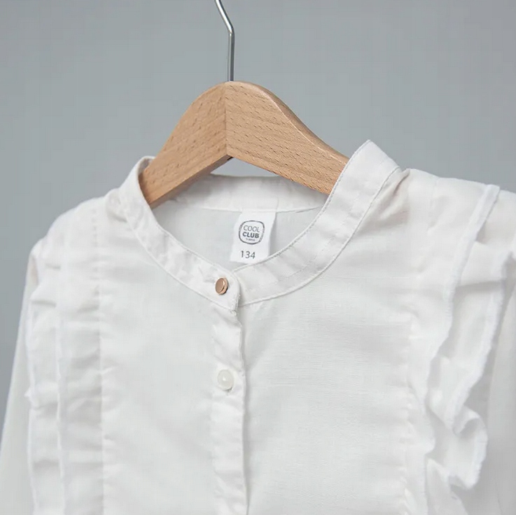 Cool Club Elegancka koszula dziewczęca falbana 176 Kolor biały