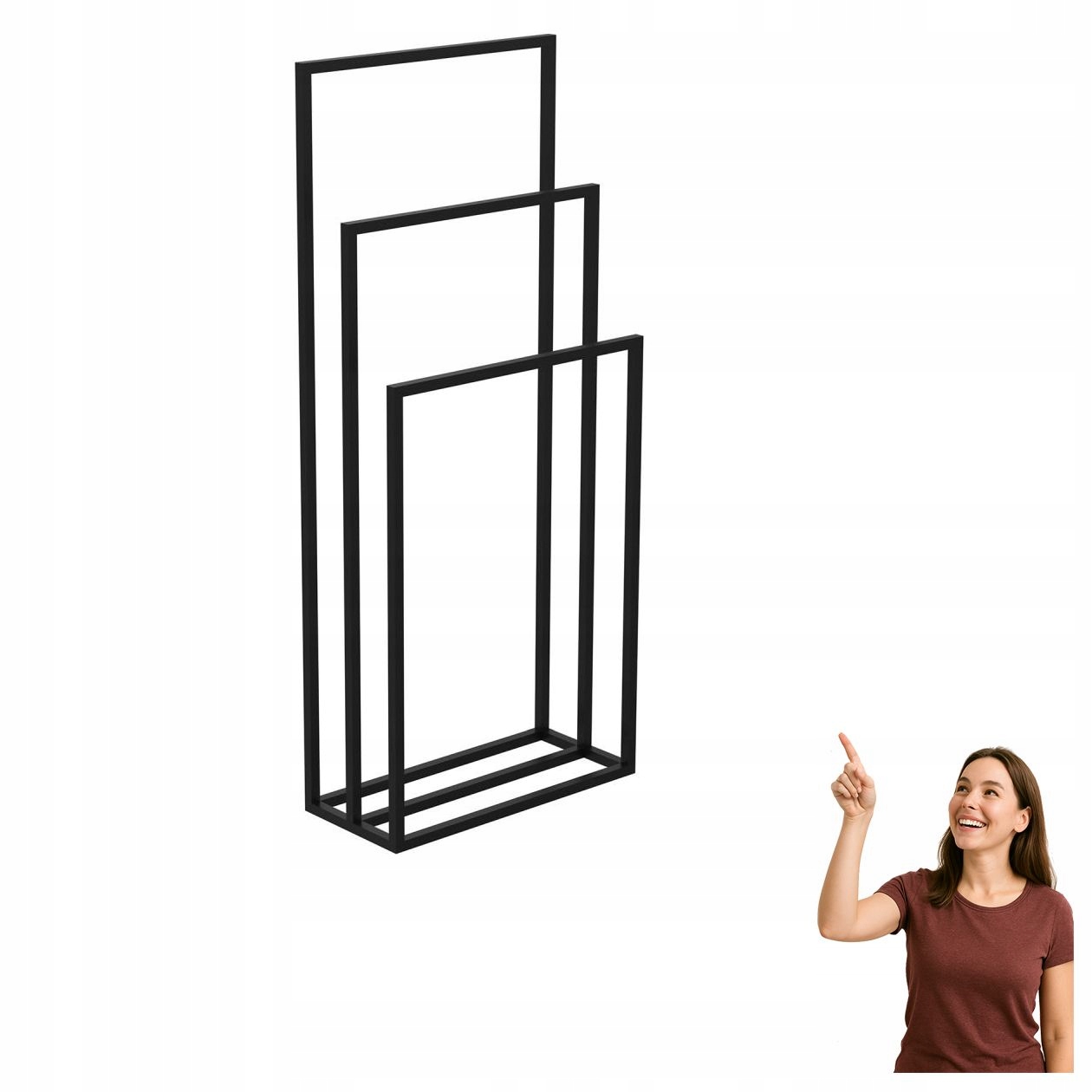 Čierny stojanový vešiak na 3 uteráky Bathroom Organization 9900 Luminex