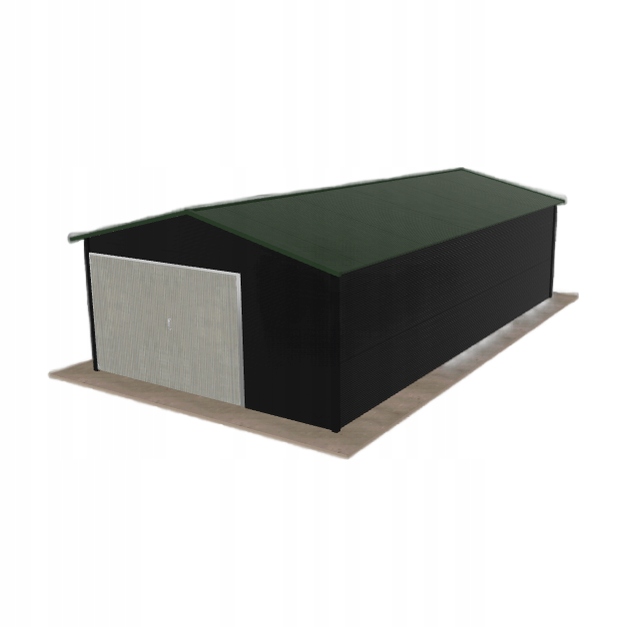 Plechová garáž 4.5 x 8.5 m jednopolohová, dvoupolohová, černá