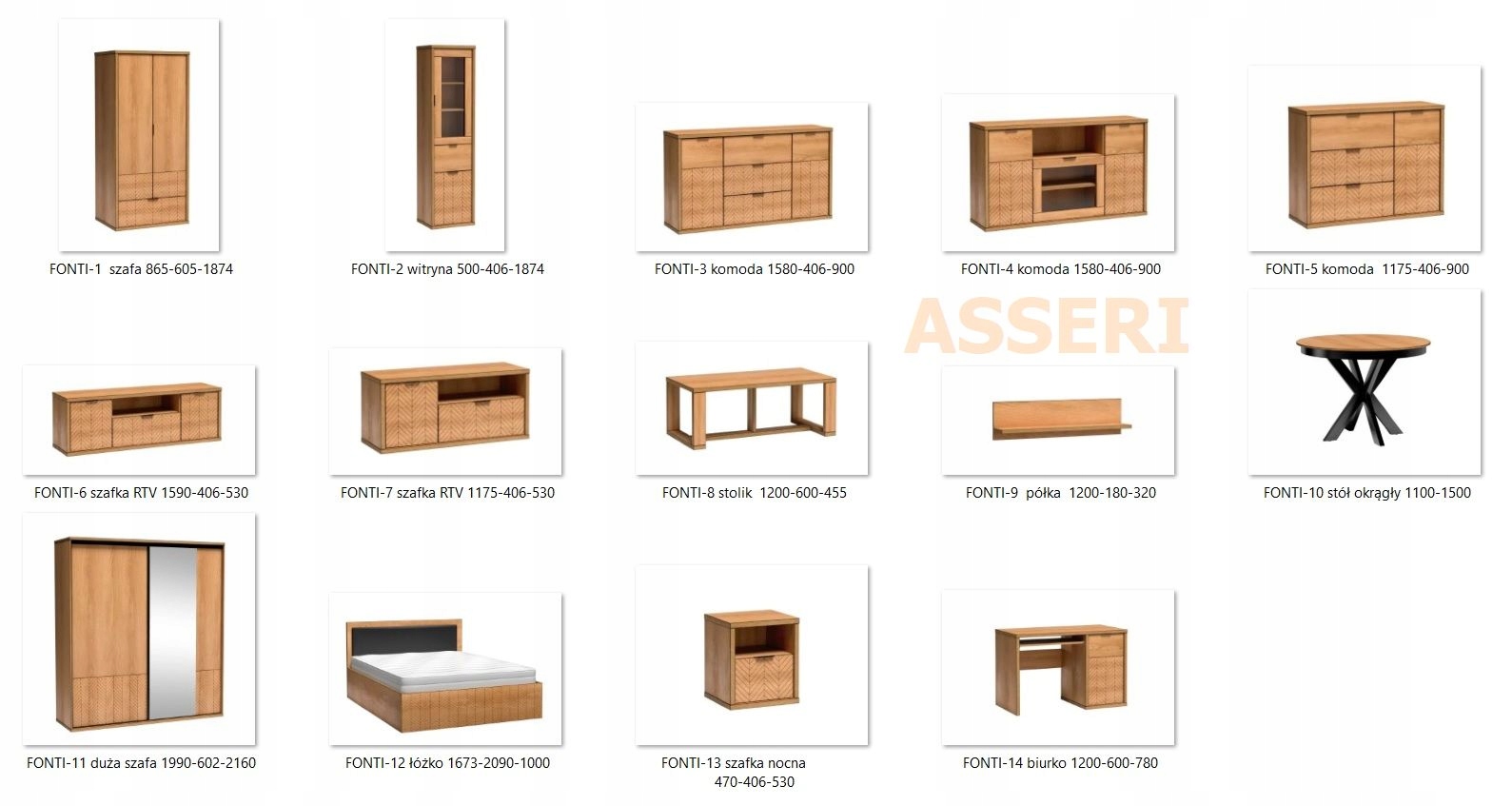 FONTI-2N regał z szufladą słupek, nóżki KARMEL Kolor frontów inny kolor