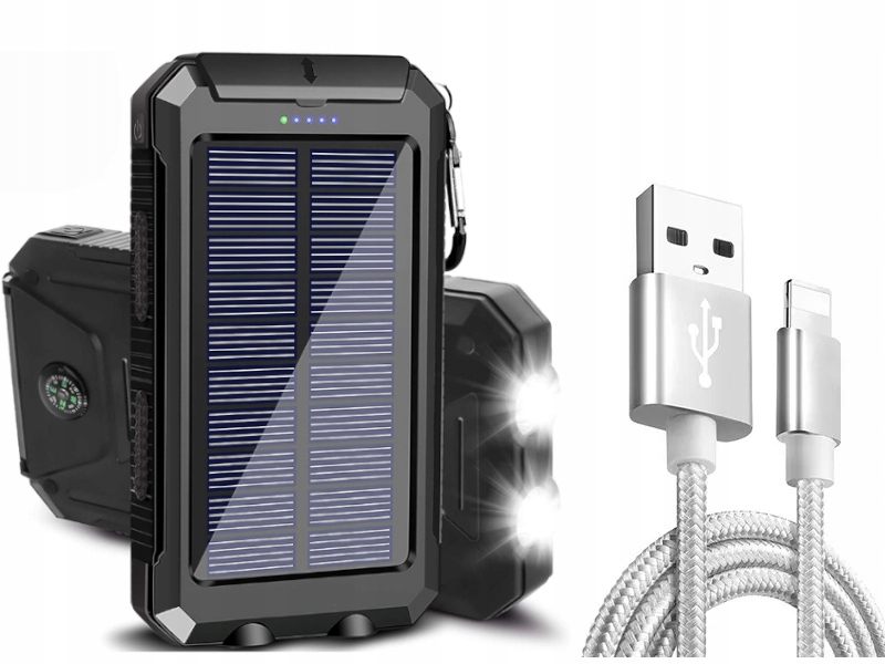 Powerbanka Solární nabíječka 20000 mAh Lightning