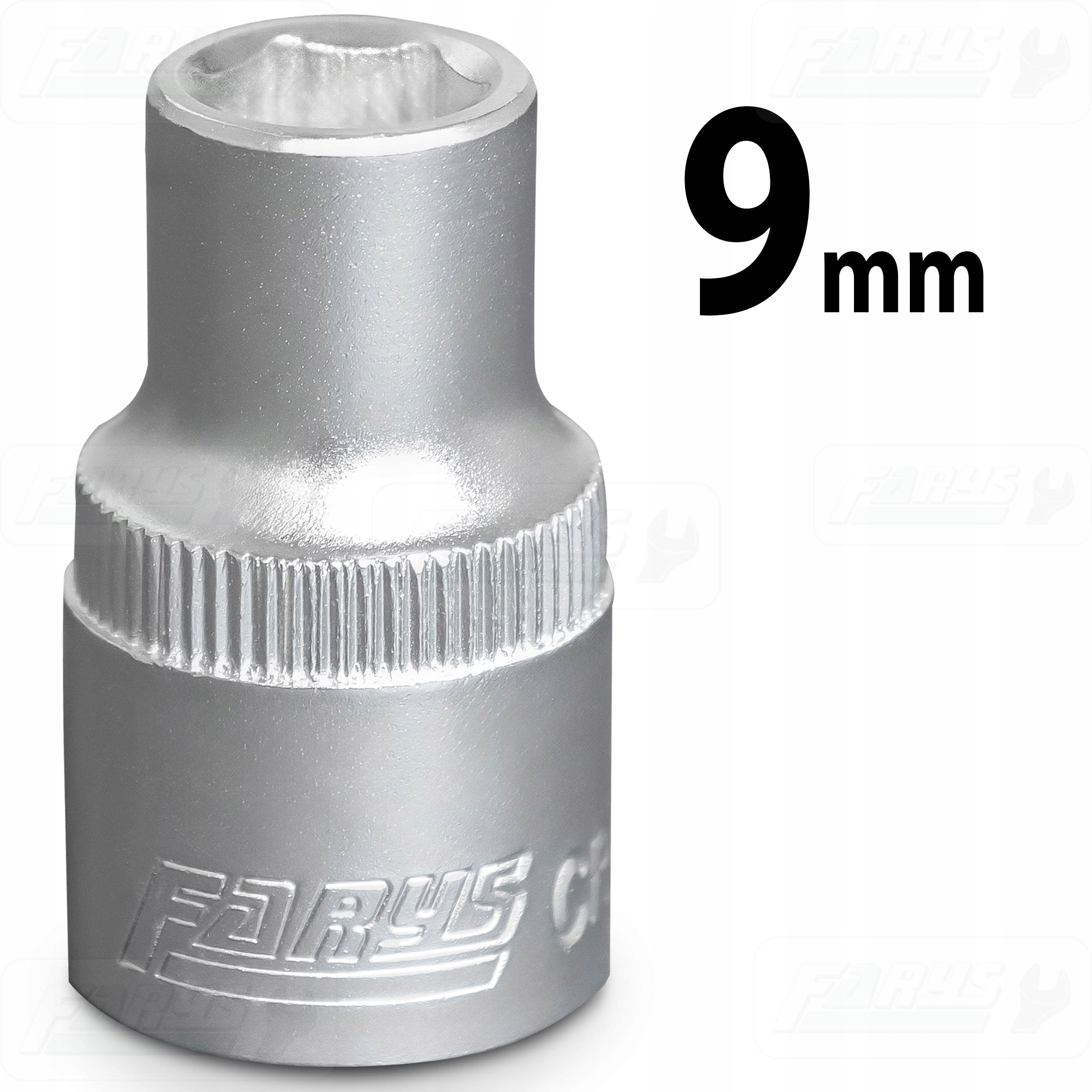 Nasadka 9mm 1/2" Sześciokątna Krótka 6-kątna CrV Mocna Farys FR1202