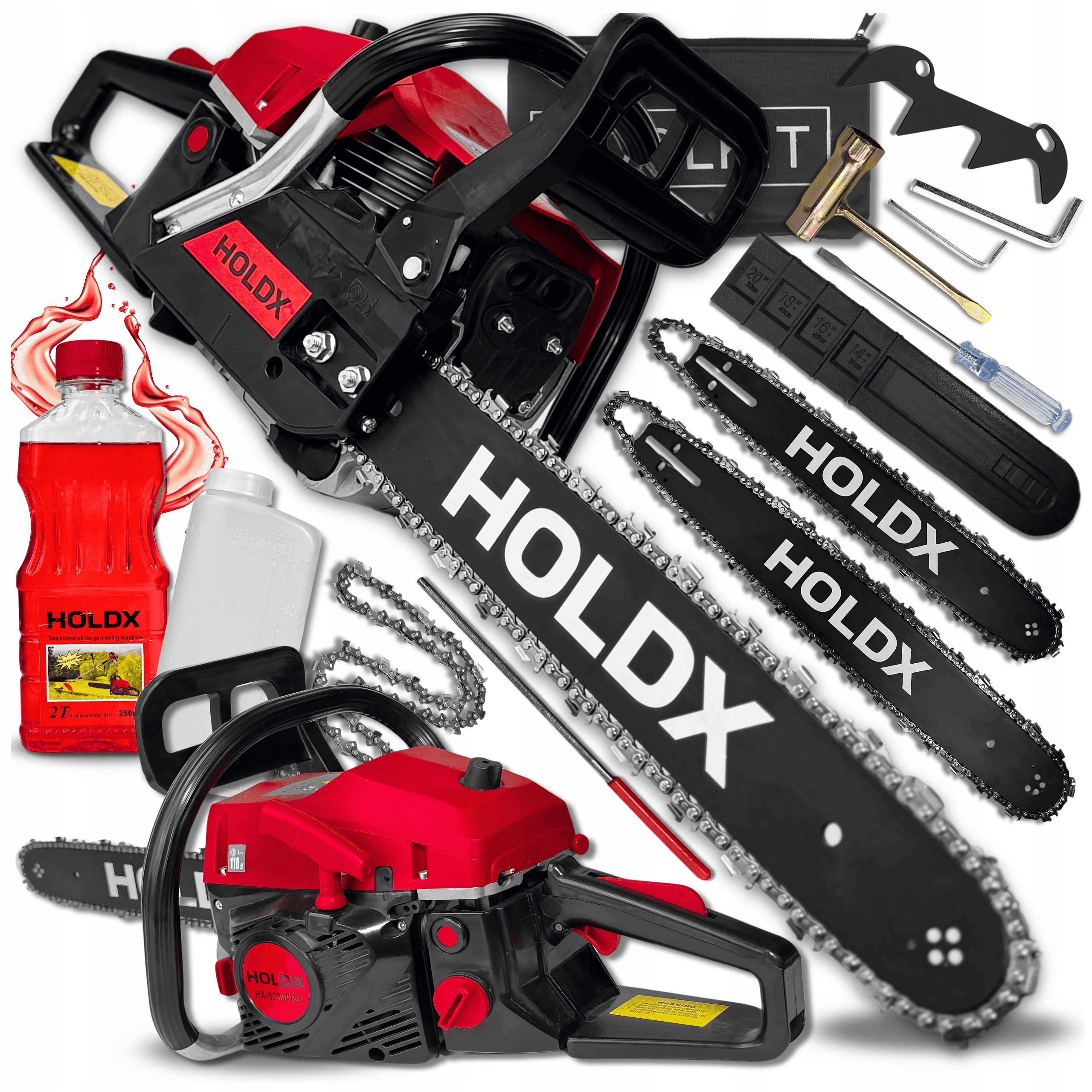 Řetězová Pila Holdx 52CC S Vodítky 18" a 20" Do Lesa Na Zahradu Silná