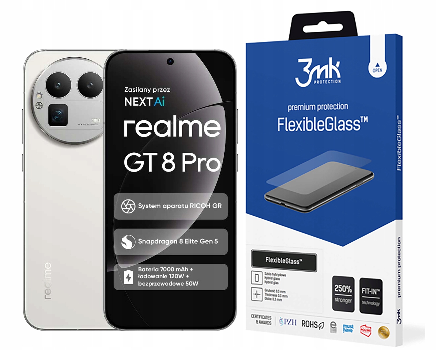 3MK Hybridné sklo Flexibleglass pre Realme GT8 Pro