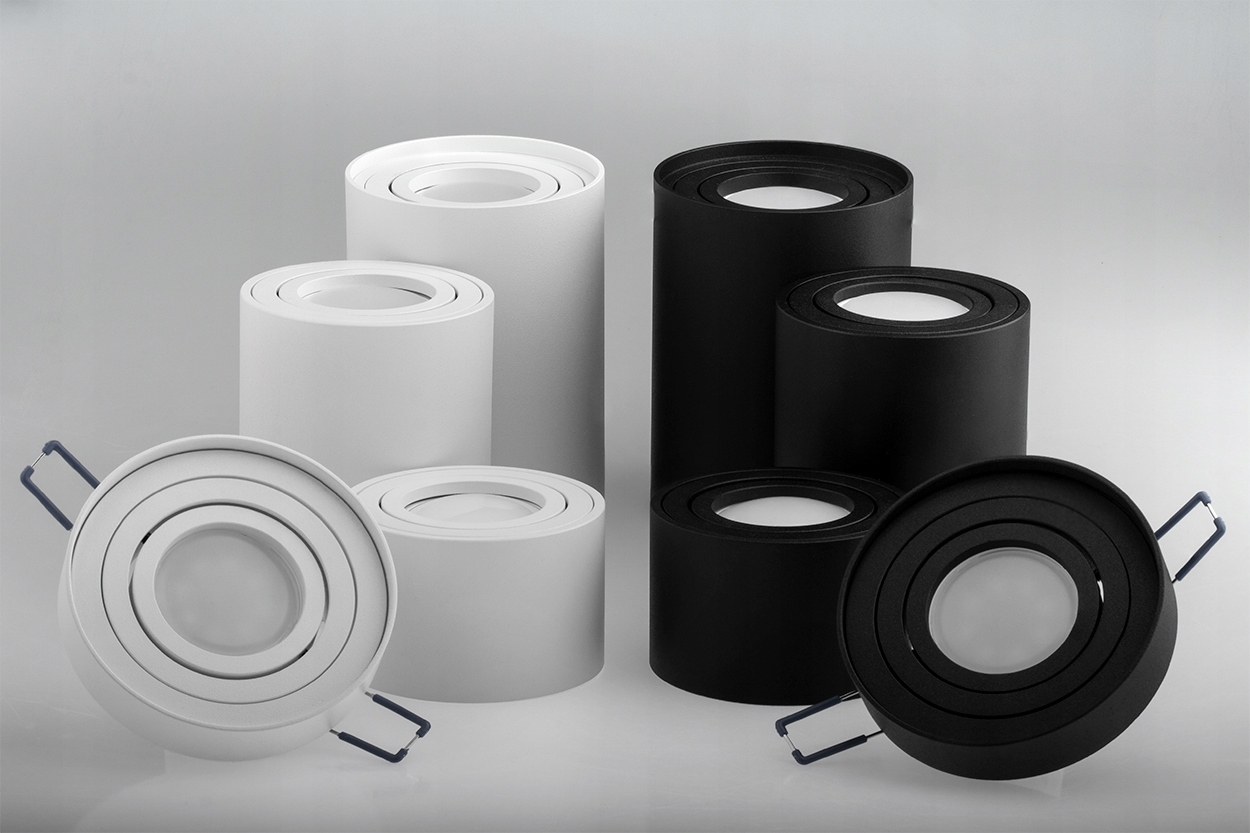 Oprawa Natynkowa HALOGENOWA TUBA Ruchoma + LED 5W Zasilanie sieciowe