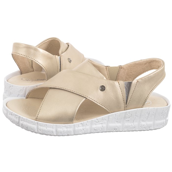 Dámské kožené sandály Helios Zlaté 132 27