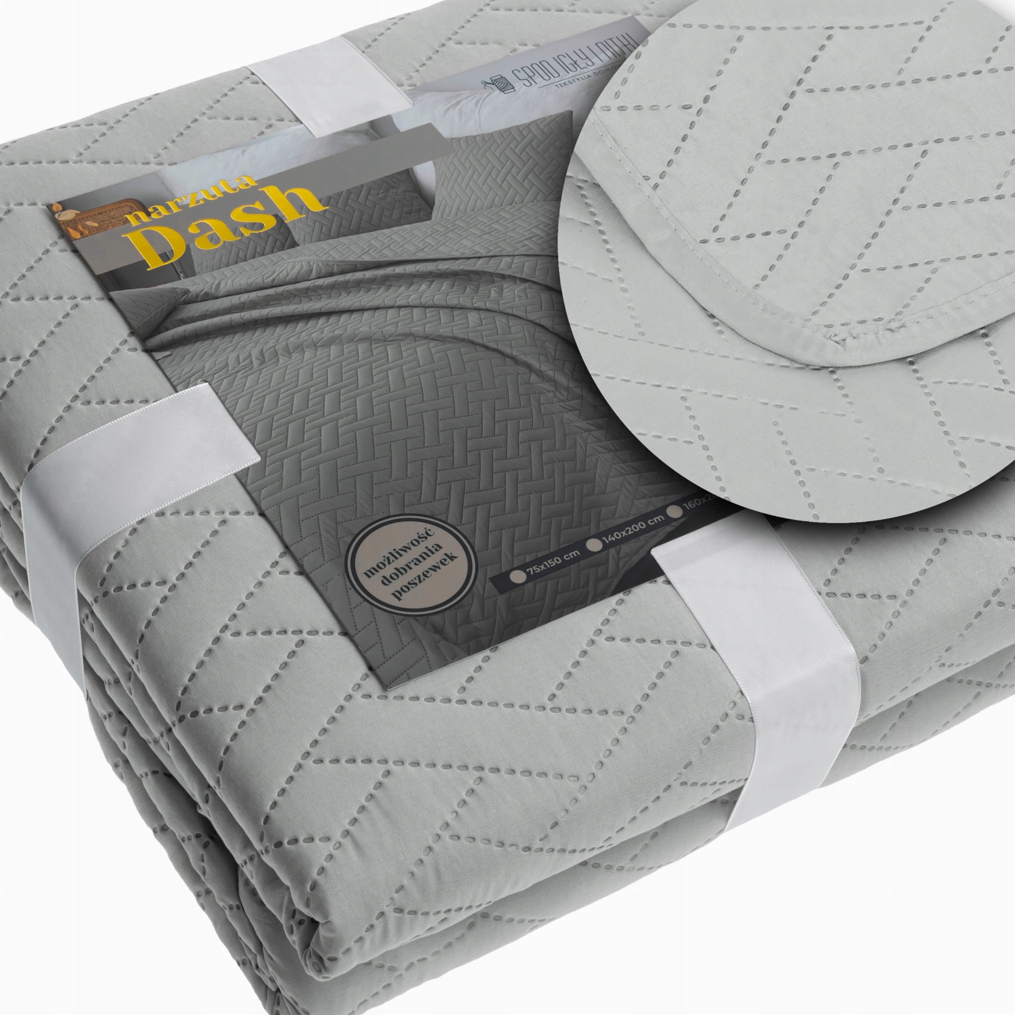 Dekorativní přehoz Dash 240x260 prošívaný, šedý