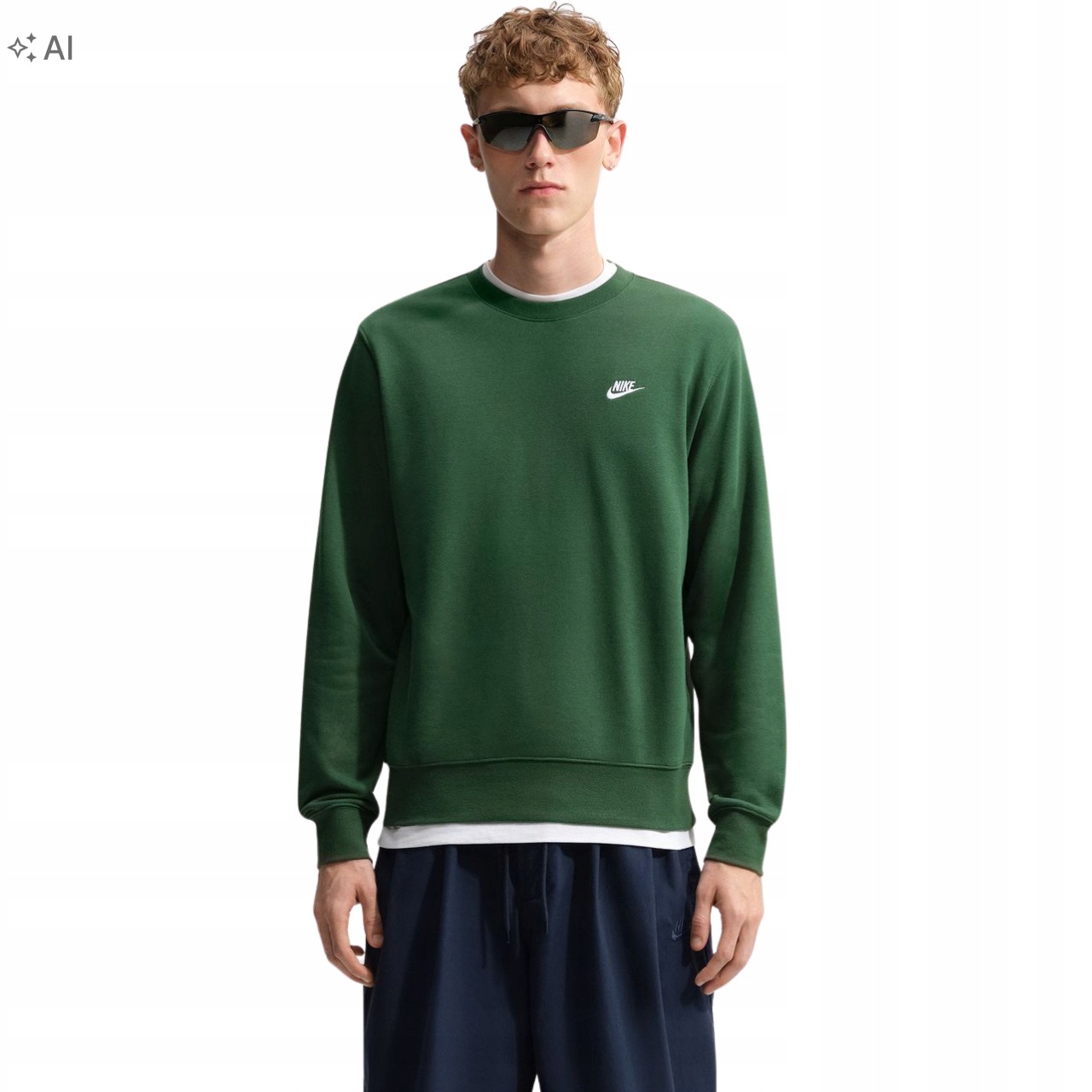 Pánská Mikina Nike Club Bez Kapuce Sportovní bavlněná tepláková mikina vel L