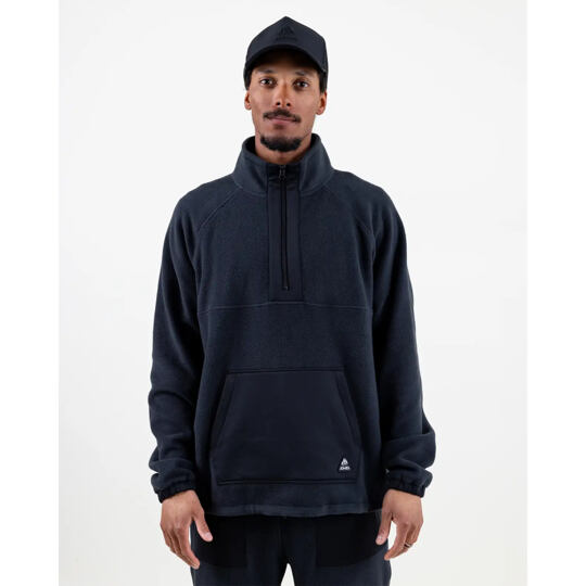 mikina Jones Lodge Half Zip Recycled Stealth Black Velikost oblečení: M