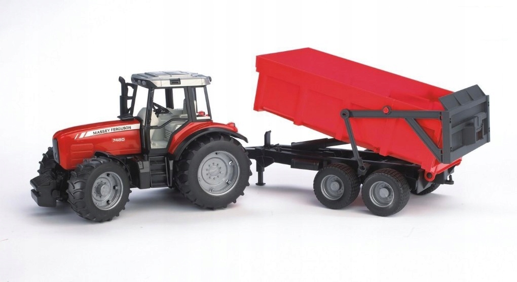 Traktor Massey Ferguson 7480 z przyczepą wywrotką Bruder 02045