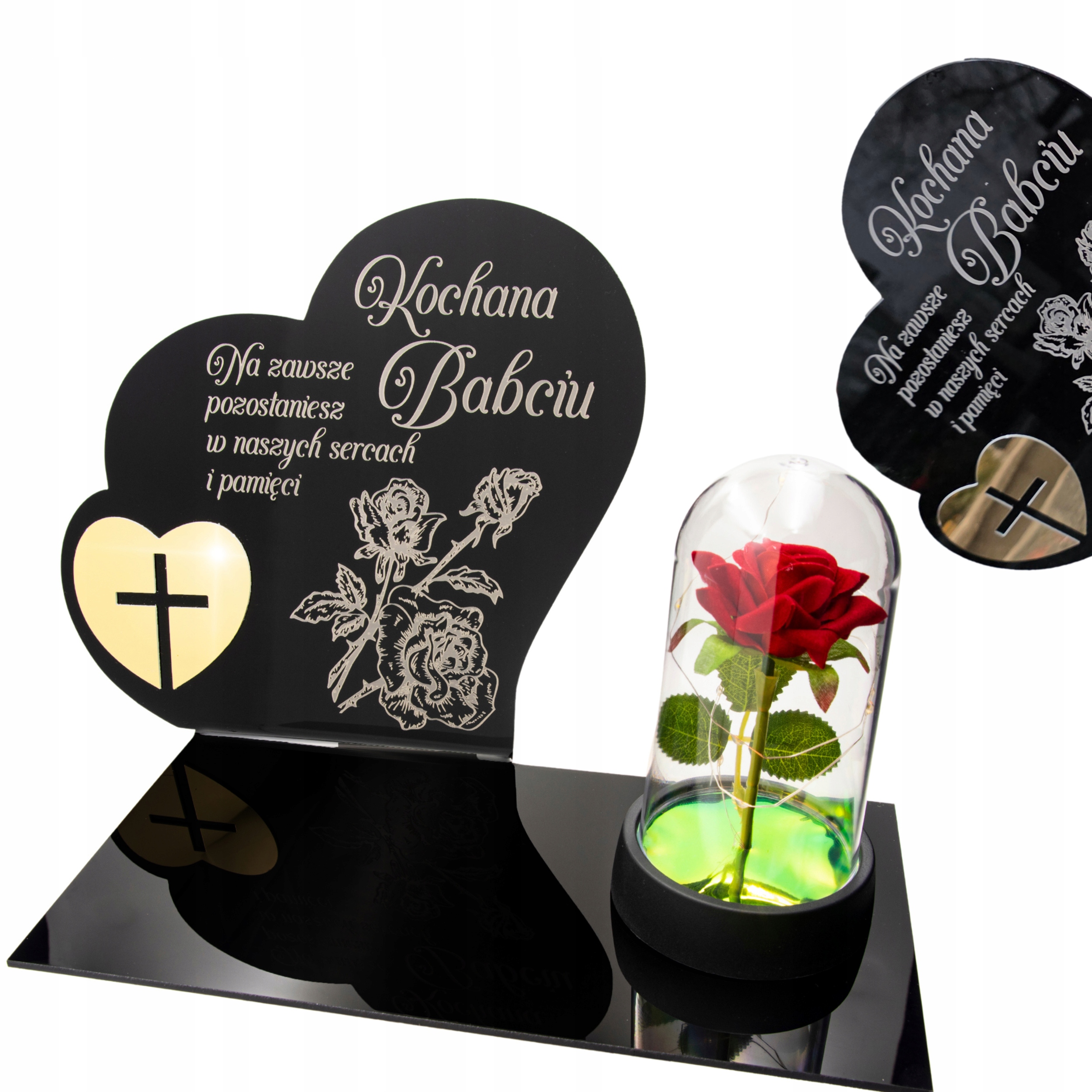 Dekorace na hrob S Gravírováním Hřbitovní Svíčka podstavec na hřbitov Růže Pro Babičku