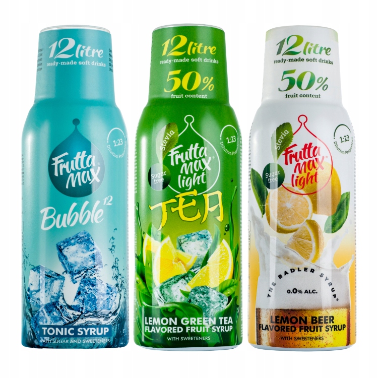 Syrop do saturatora koncentrat Fruttamax 3x 500 ml TONIC - ICE TEA - RADLER