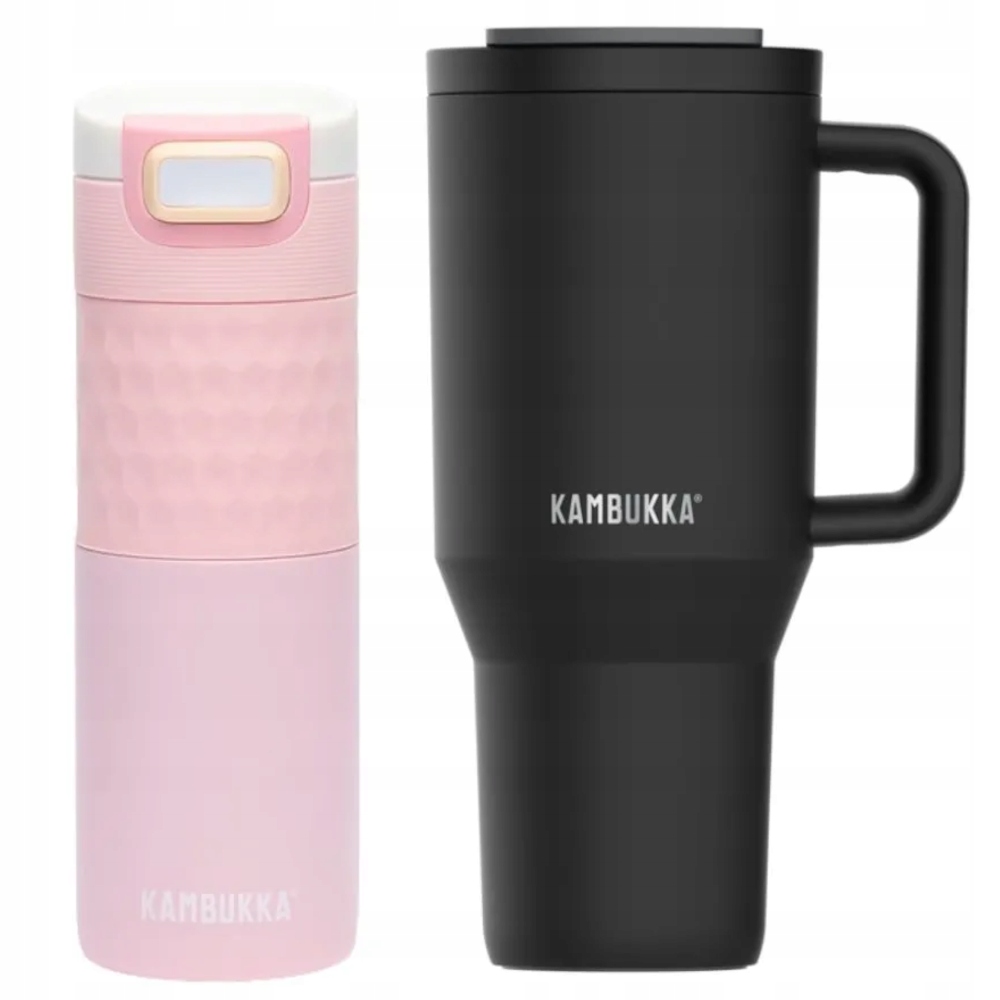 Termohrnek Etna Grip, hrnek s brčkem Rio, sada Kambukka Rider Pink