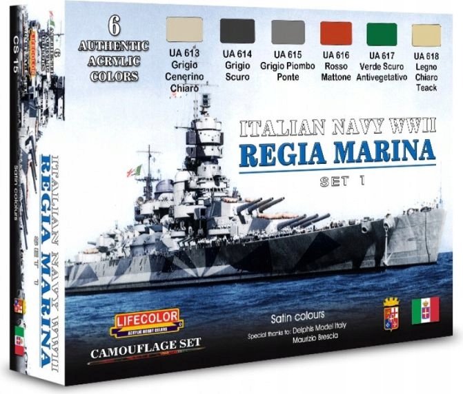Sada barev Italian Navy Wwii Regia Marina Set 1 6x22ml Lifecolor CS15
