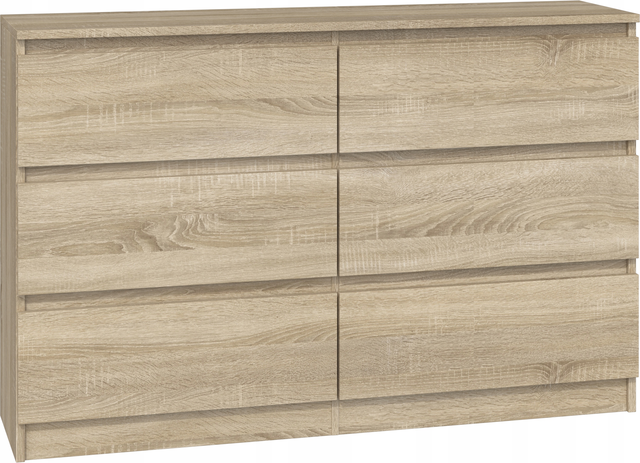 DUŻA KOMODA 120 CM 6 SZUFLAD * DĄB SONOMA