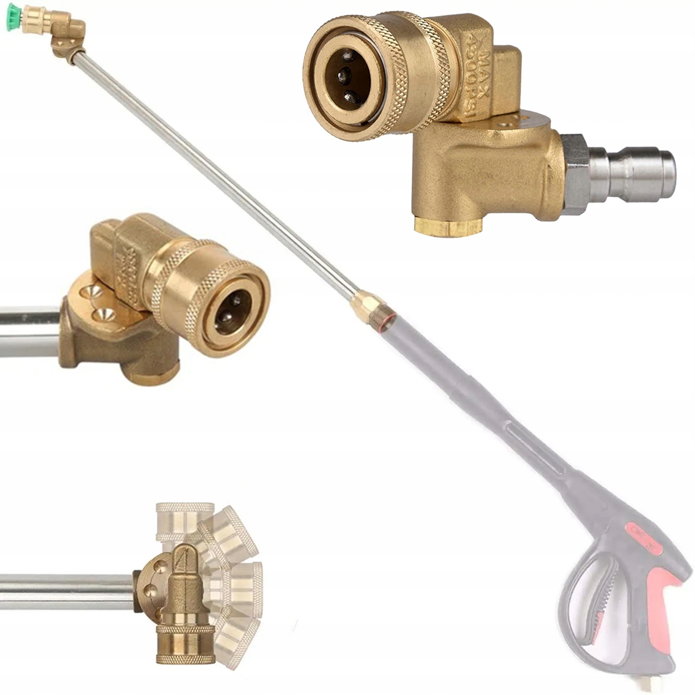 ADAPTER KĄTOWY OBROTOWY DO MYJKI SZYBKOZŁĄCZKA 1/4" ROSFIX LAVOR PARKSIDE