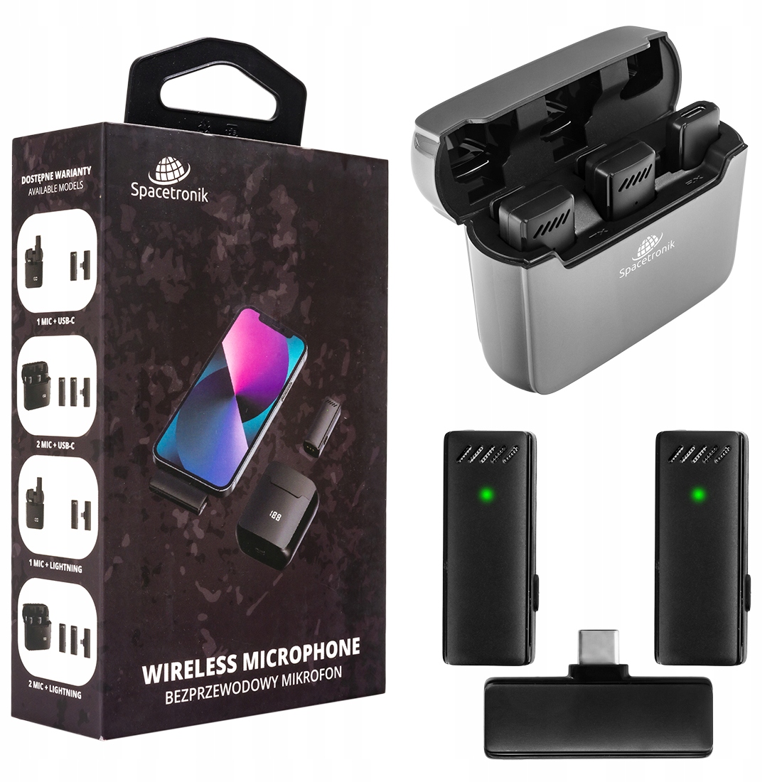 2x Bezdrátový Usb-c mikrofon