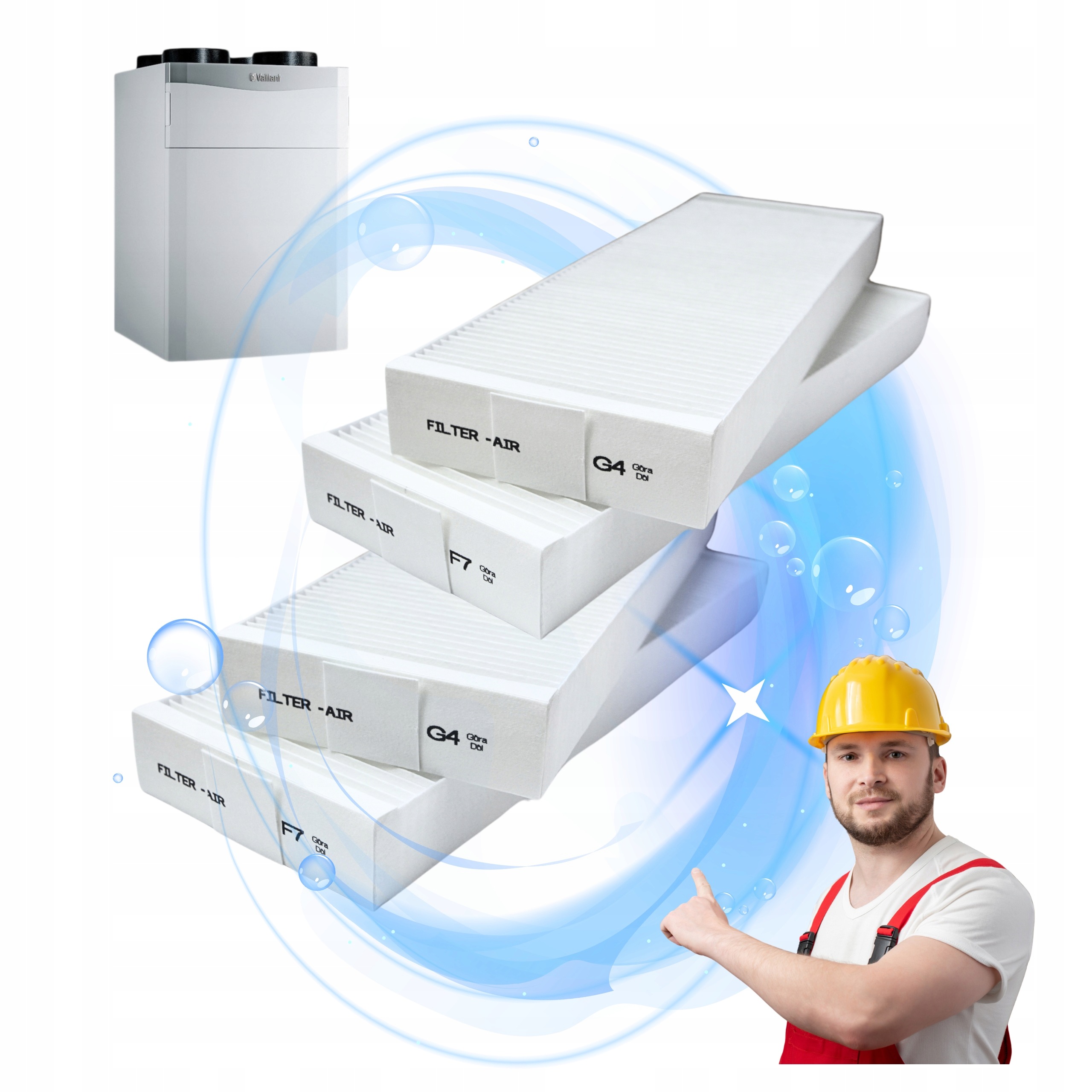 Vaillant Filtry G4 F7 RecoVAIR Var 260 360 4 Komplet na celý rok