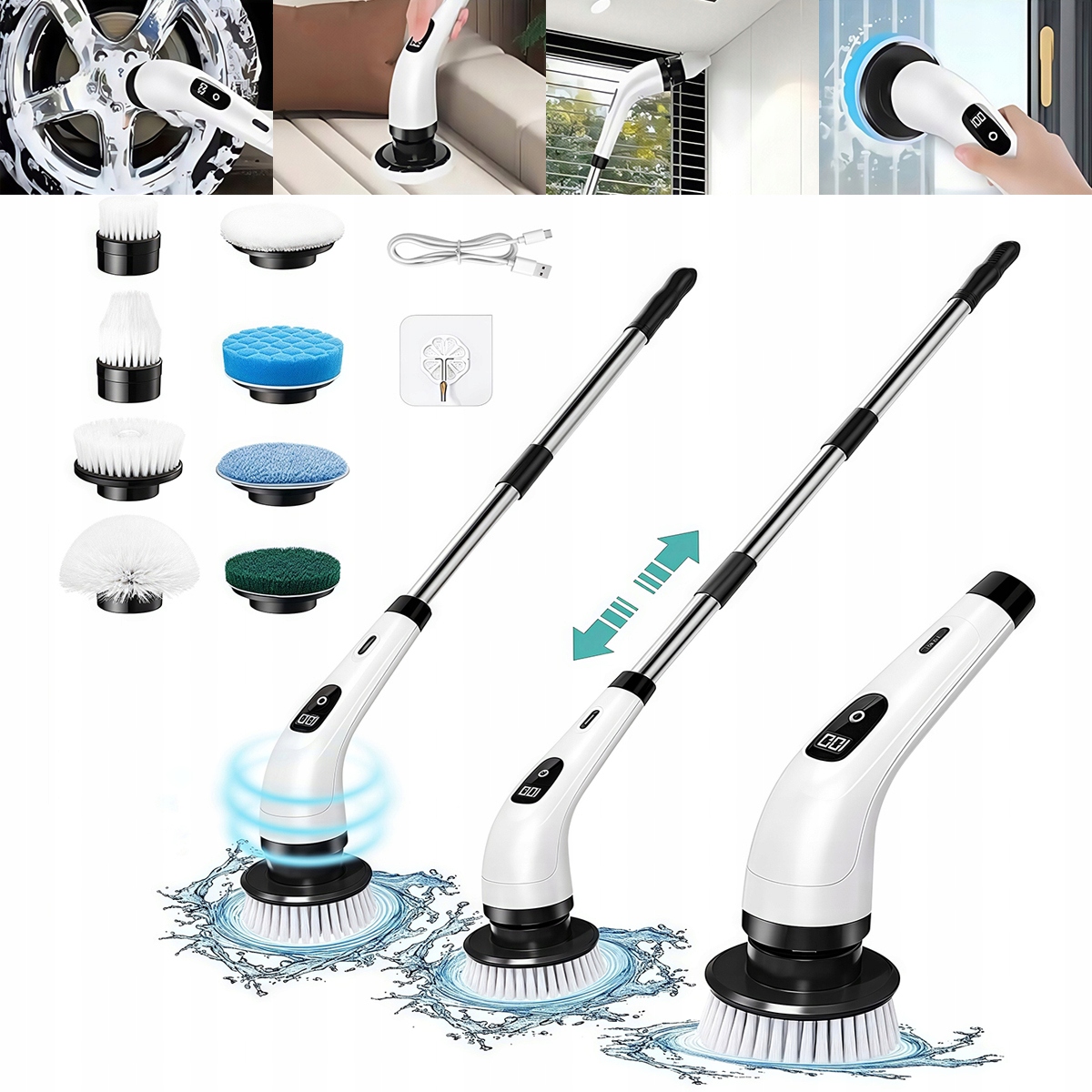 Bezdrátový Elektrický Rotační Kartáč Pro Čištění Mopu