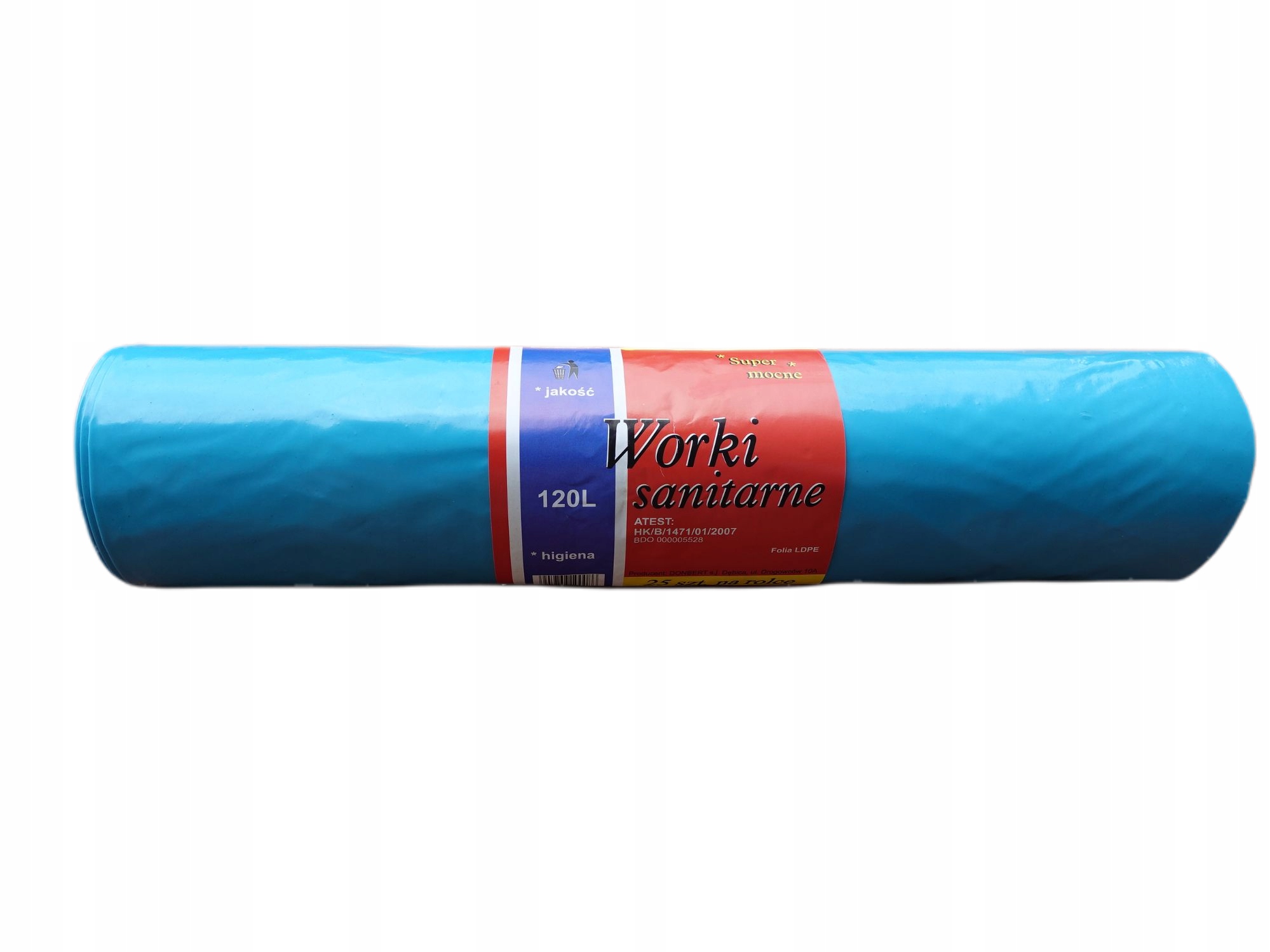 

Mocne worki sanitarne Atest niebieskie 25 szt 120L