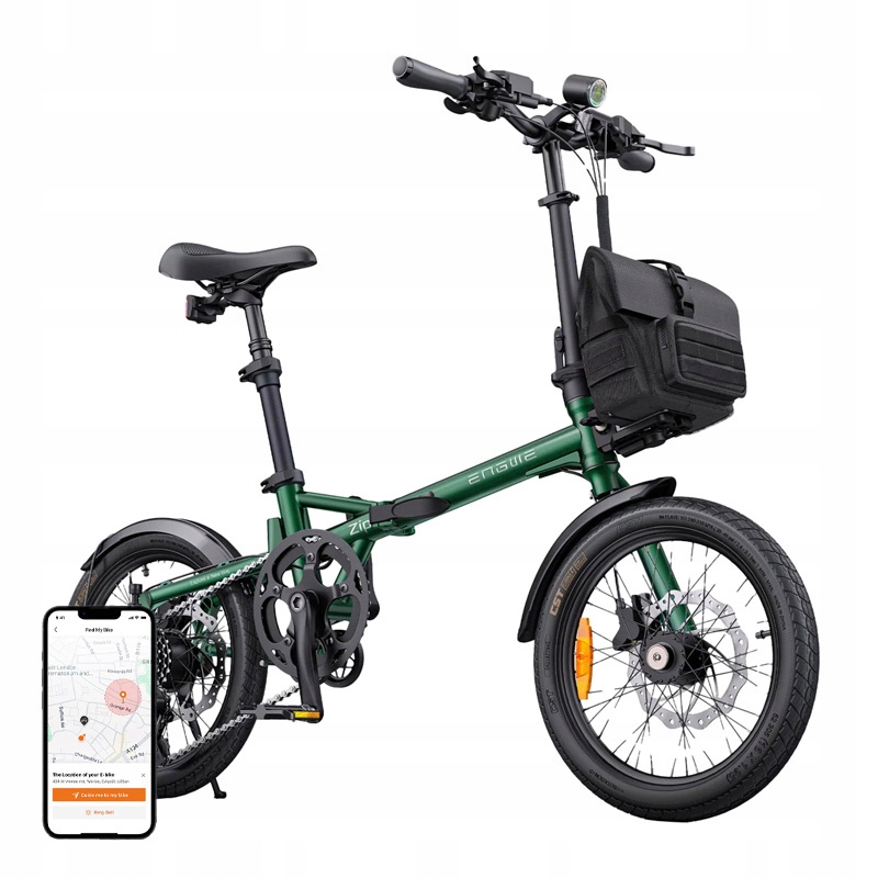 Engwe Zip Rower Elektryczny 250W Zasięg 120 km 16" Udźwig 120 kg Zielony