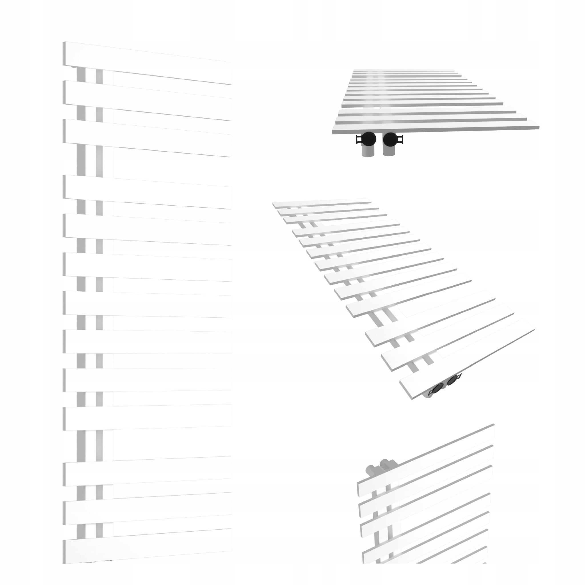 Dekorativní radiátor Fantom Levý 1070x500 Bílý Mat Hladký