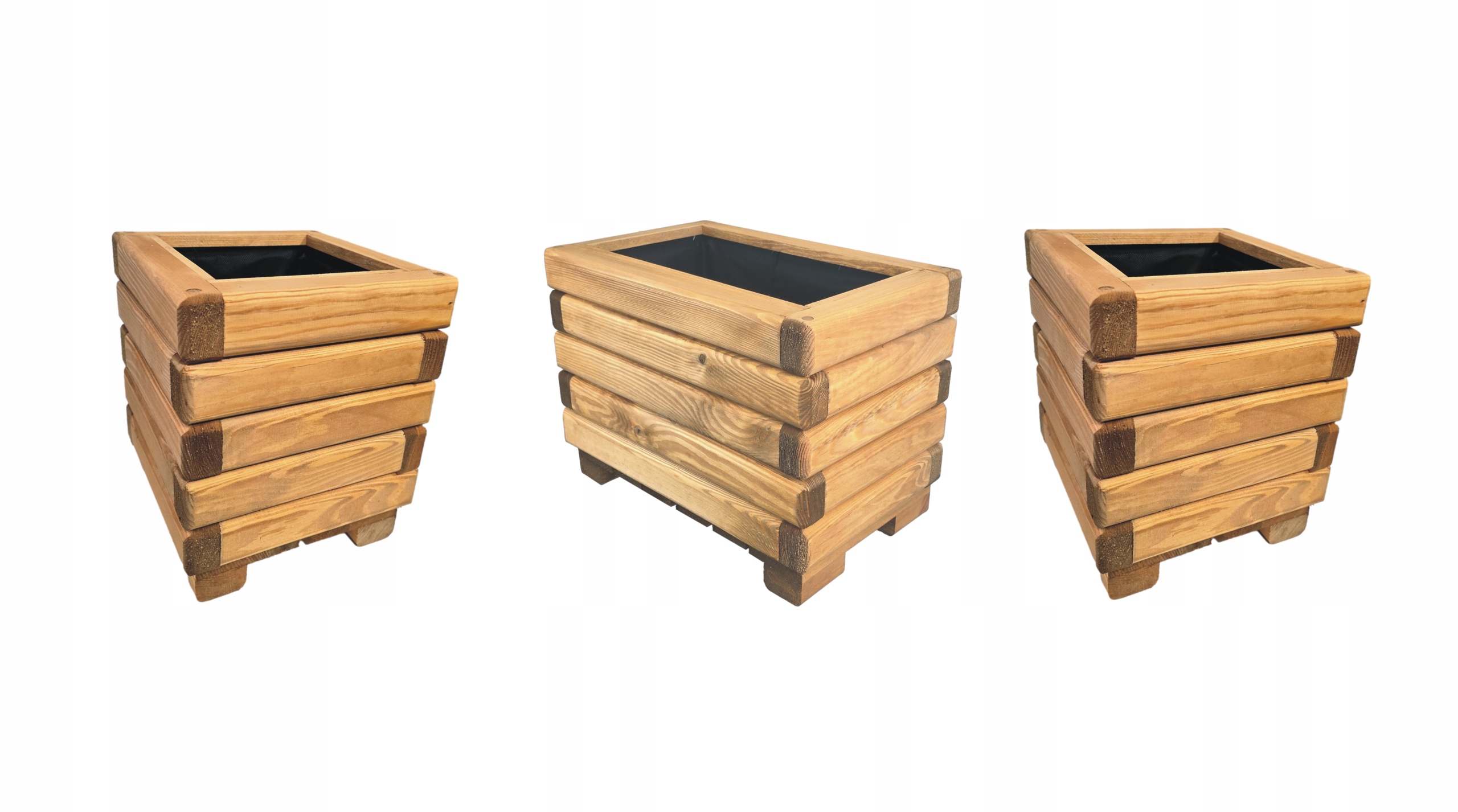 Zahradní květináče na terasu Patio Altán Pinia 40/25/30 cm 2x25/25/30 cm Dřevo