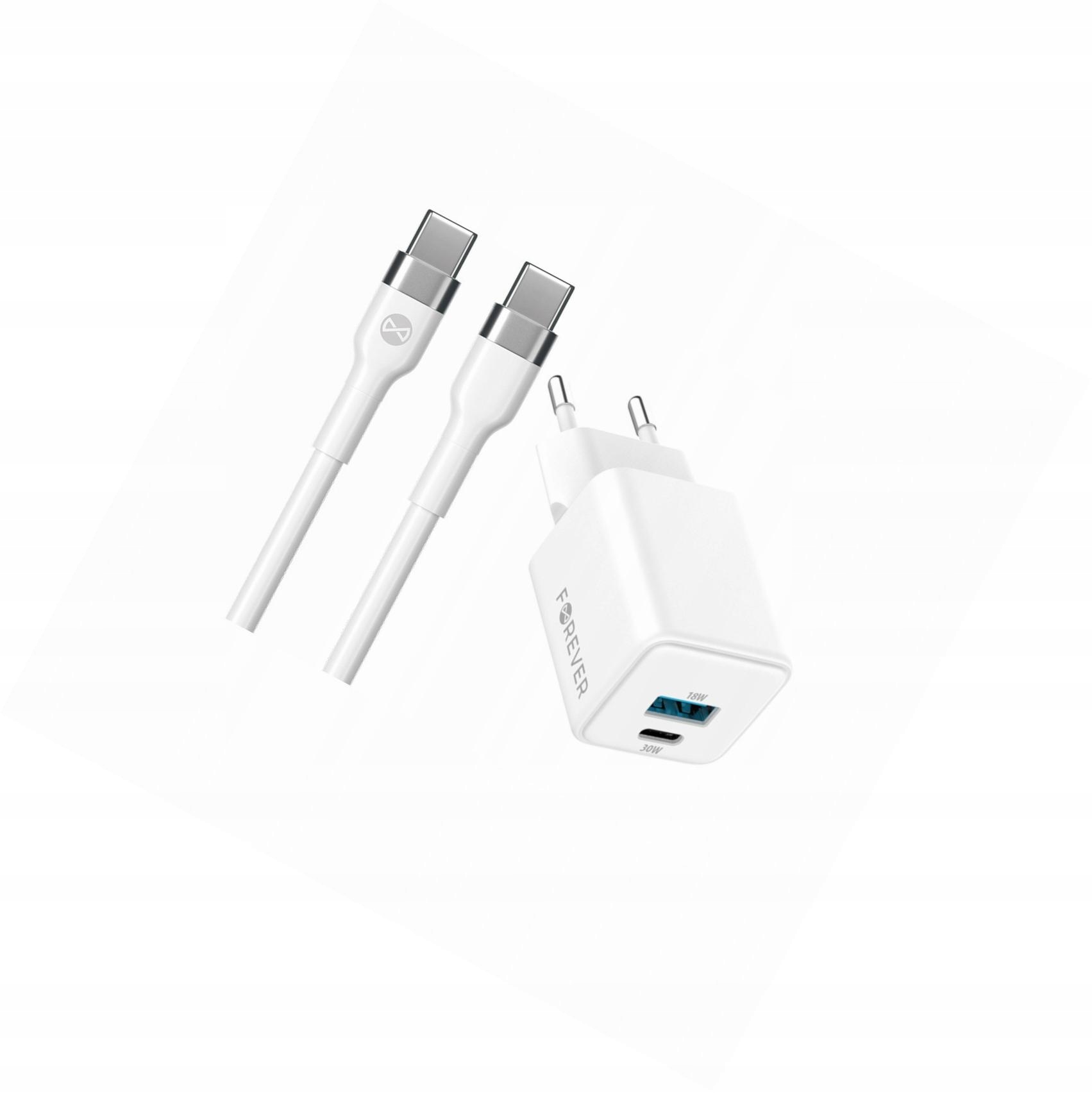 Szybka ładowarka GaN 30W Usb i Usb-c z kablem do Samsung Galaxy F14 5G